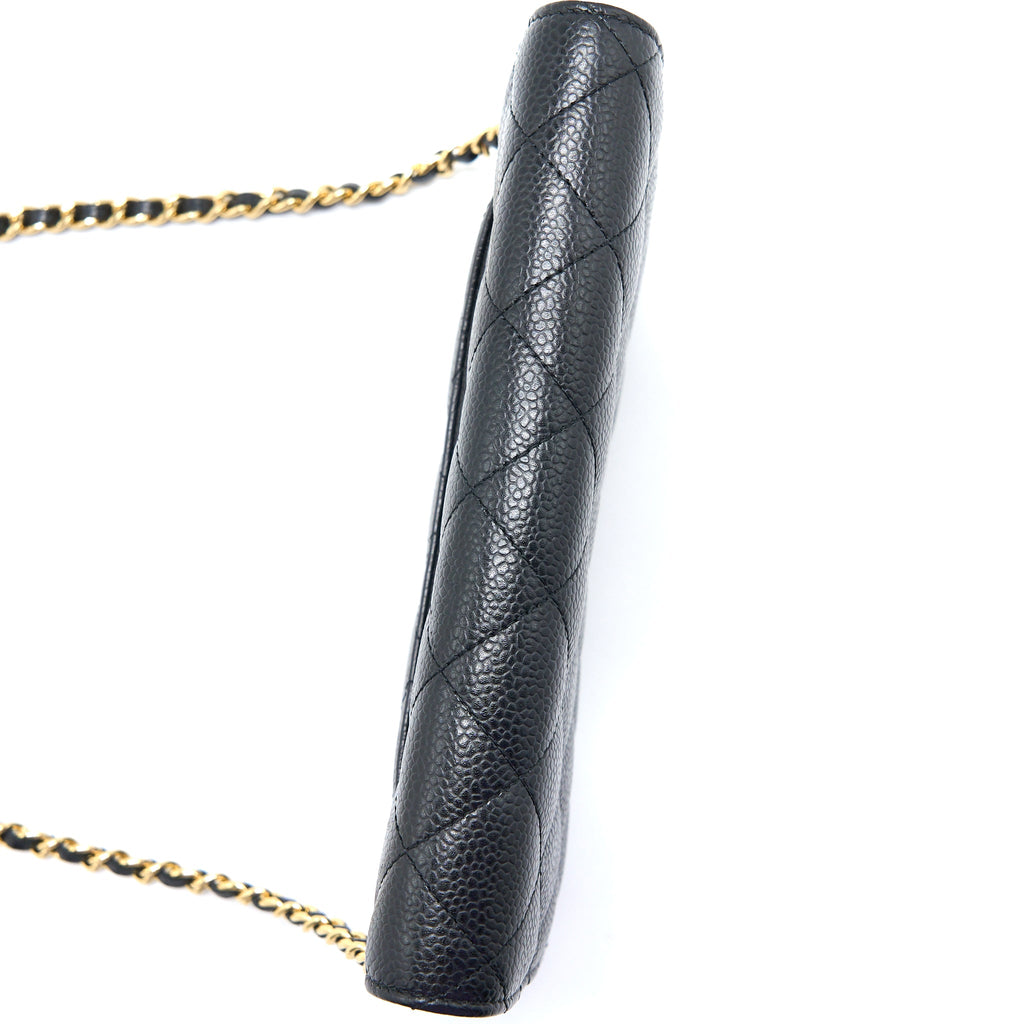 CHANEL CLASSIC WALLET ON CHAIN CAVIAR BLACK GHW