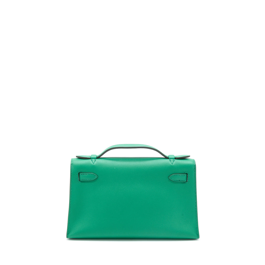 HERMES KELLY POCHETTE SWIFT U4 VERT VERTIGO GHW