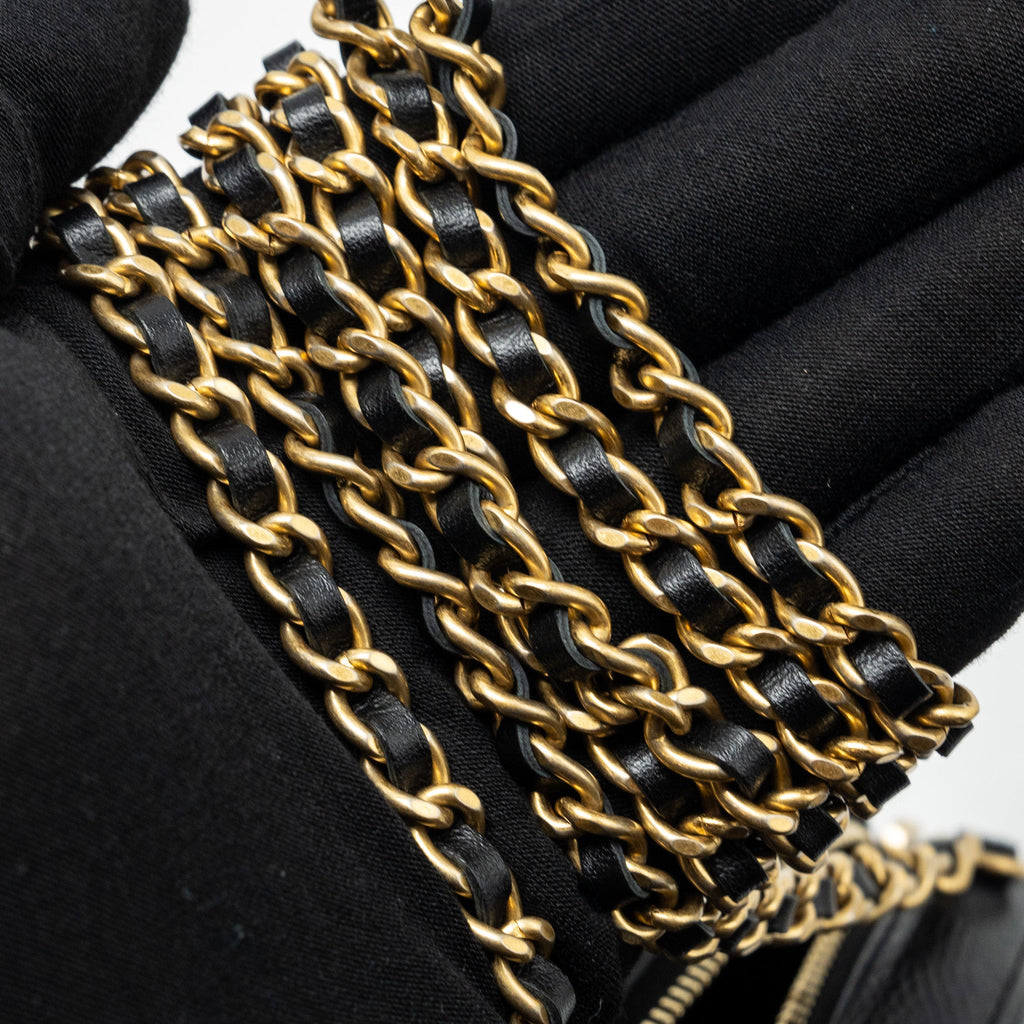 CHANEL CC FILIGREE QUILTED ROUND CROSSBODY BAG CAVIAR BLACK GHW