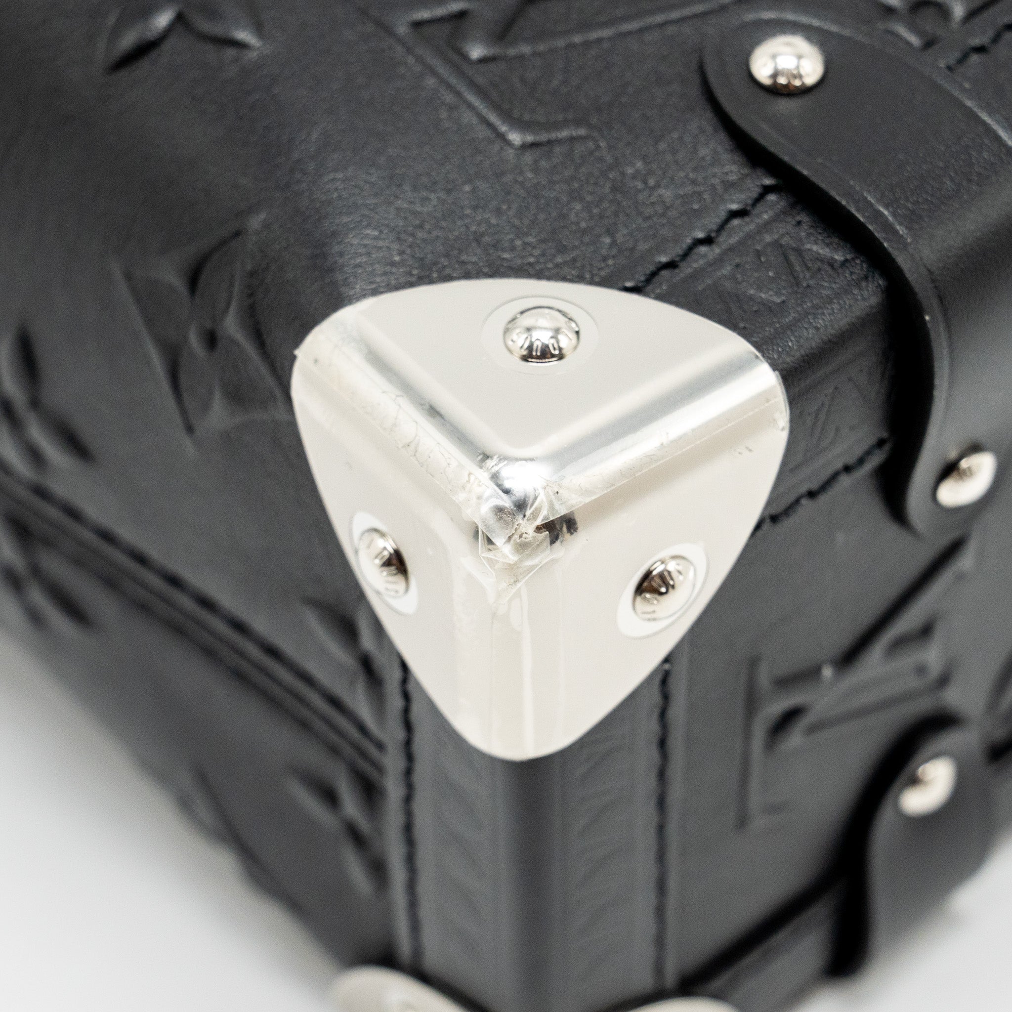 LOUIS VUITTON SIDE TRUNK MONOGRAM DEBOSSED CALFSKIN BLACK SHW