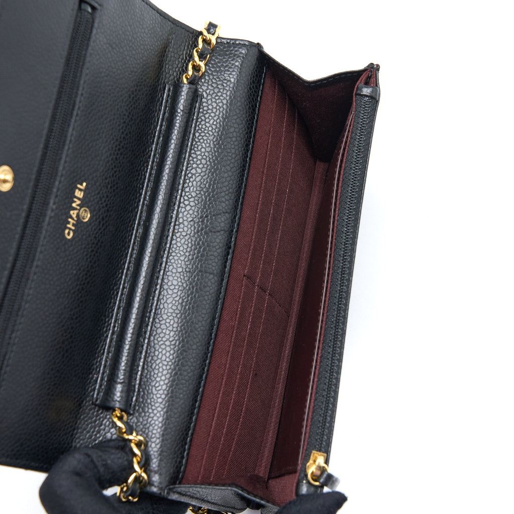 CHANEL CLASSIC WALLET ON CHAIN CAVIAR BLACK GHW