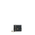 CHANEL CLASSIC CARD HOLDER WITH CHAIN CAVIAR BLACK LGHW