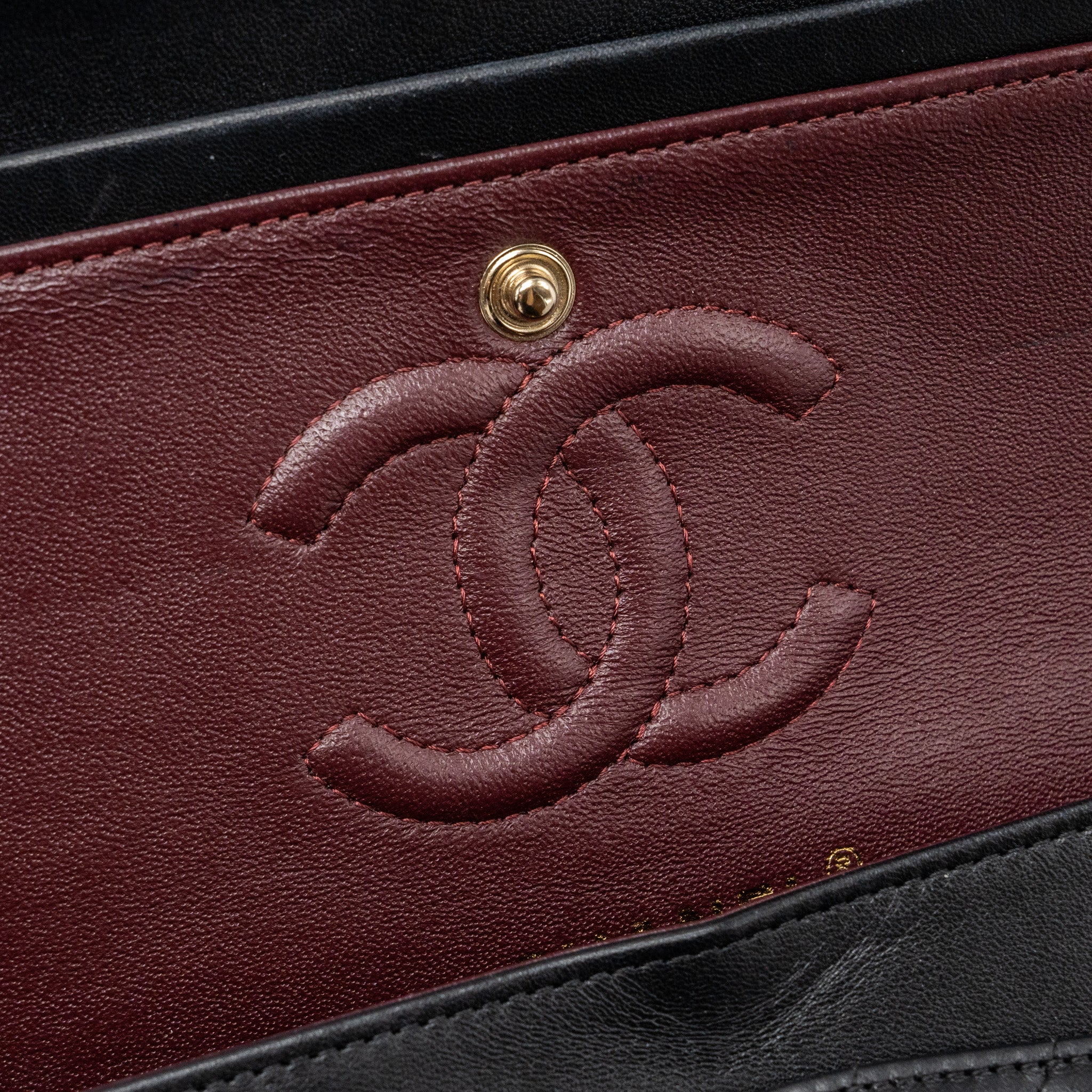 CHANEL SMALL CLASSIC FLAP BAG CHEVRON LAMBSKIN BLACK LGHW