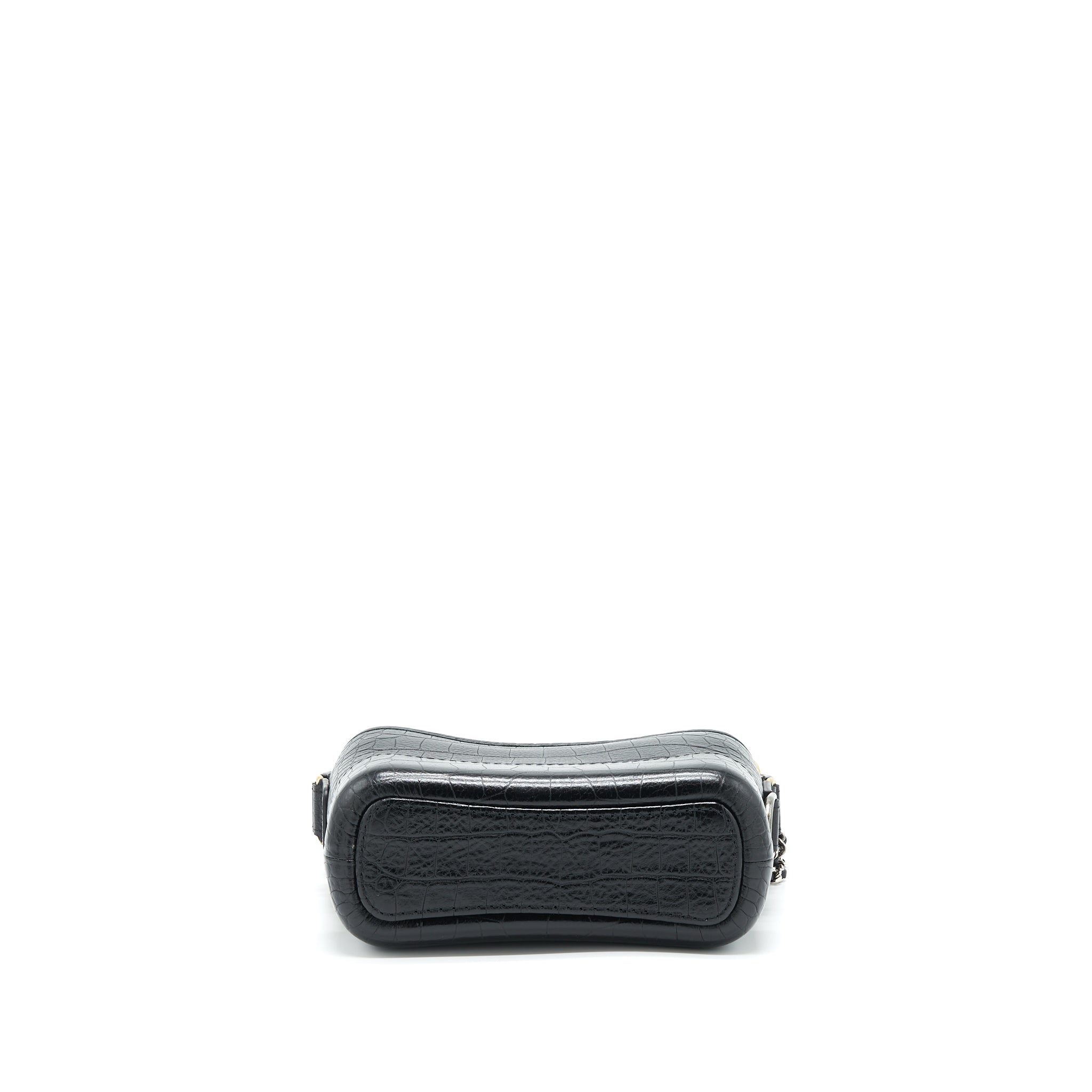 CHANEL SMALL GABRIELLE HOBO BAG CROCODILE EMBOSSED CALFSKIN BLACK MULTICOLOUR HARDWARE