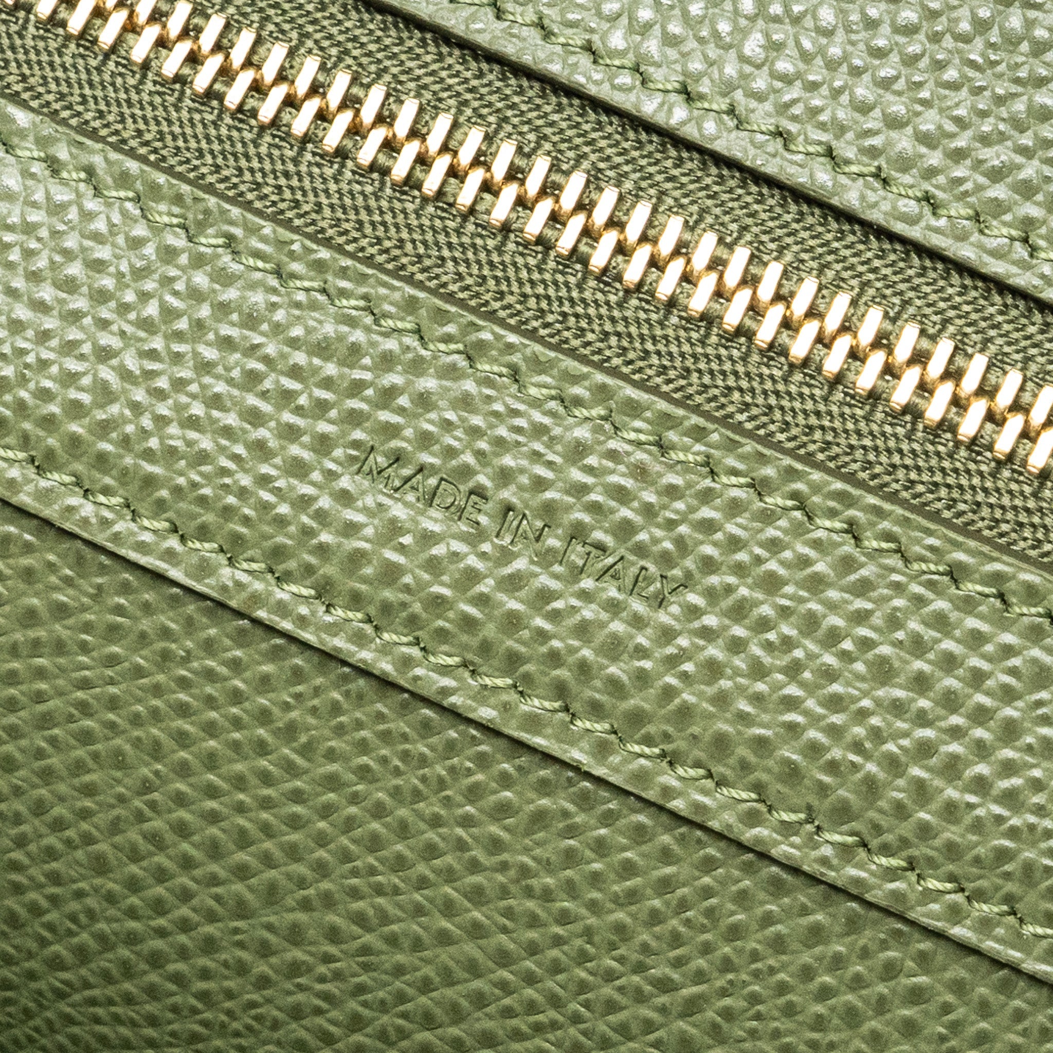 CELINE VERTICAL CABAS TOTE BAG GRAINED CALFSKIN GREEN GHW
