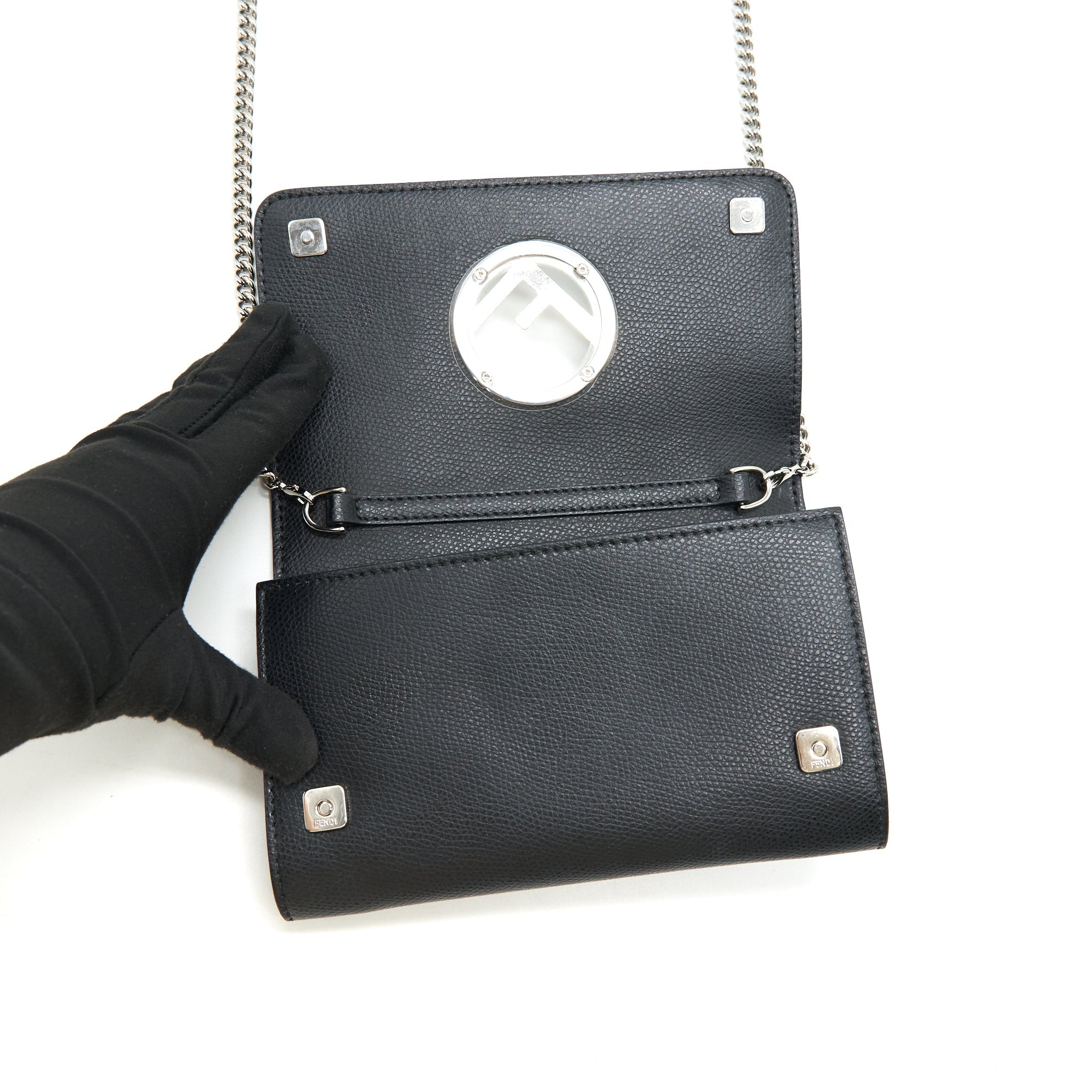 FENDI WALLET ON CHAIN BLACK SHW