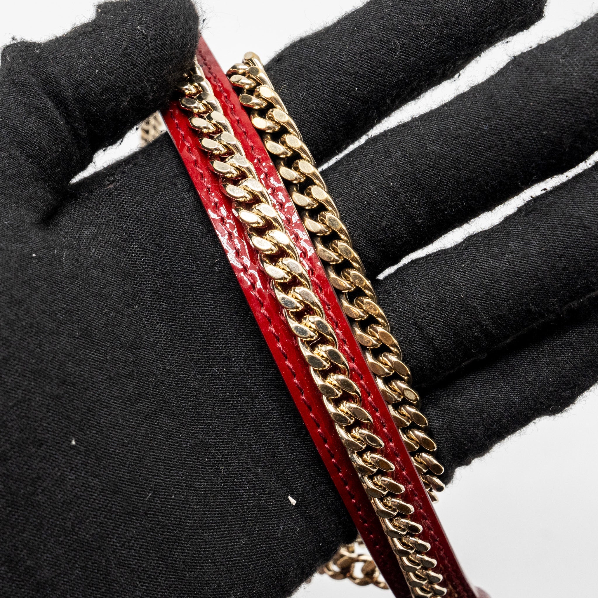 DIOR MINI LADY DIOR PATENT RED LGHW