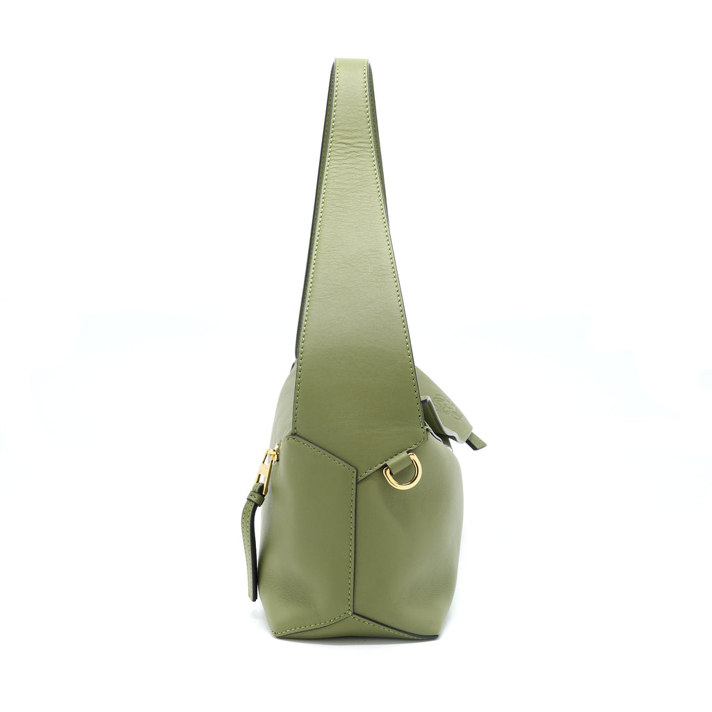 LOEWE PUZZLE HOBO BAG NAPA CALFSKIN AVOCADO GREEN GHW