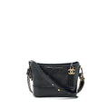 CHANEL SMALL GABRIELLE HOBO BLACK BAG GOLD/SLIVER HARDWARE