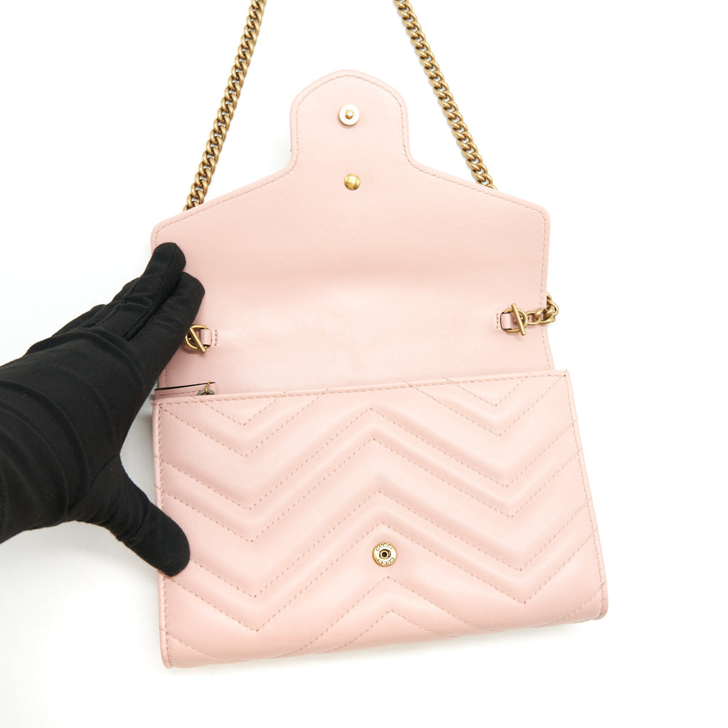 GUCCI GG MARMONT MATELASSE MINI BAG PINK
