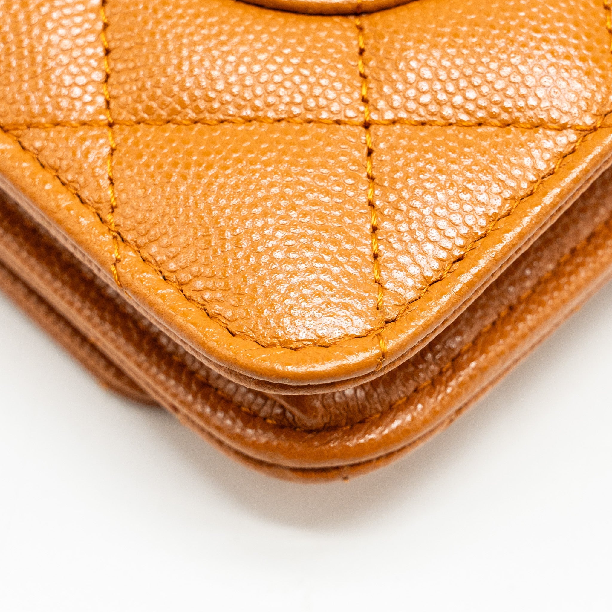 CHANEL CLASSIC WALLET ON CHAIN CAVIAR LIGHT BROWN LGHW (MICROCHIP)