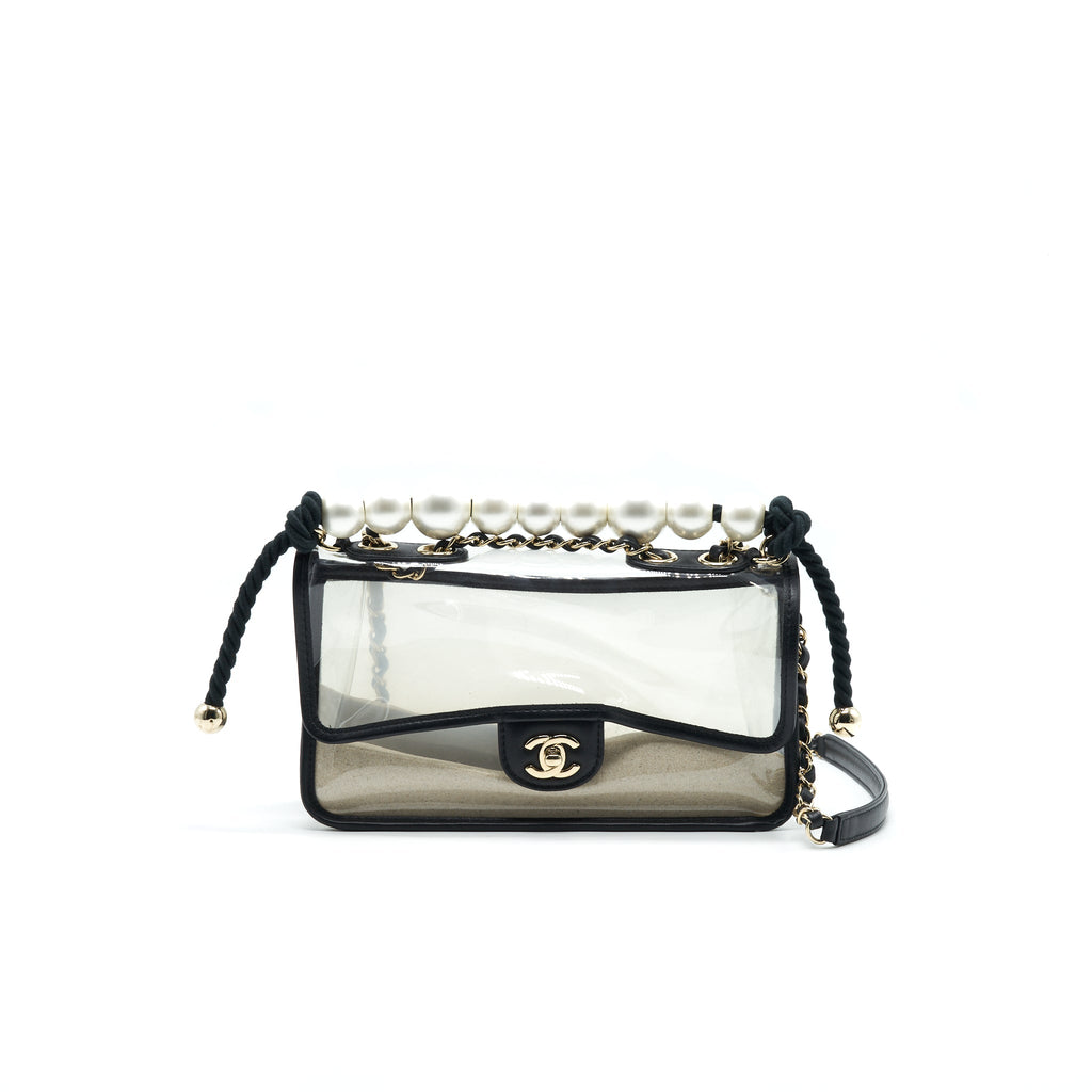 CHANEL SAND BY THE SEA PEARL FLAP BAG
