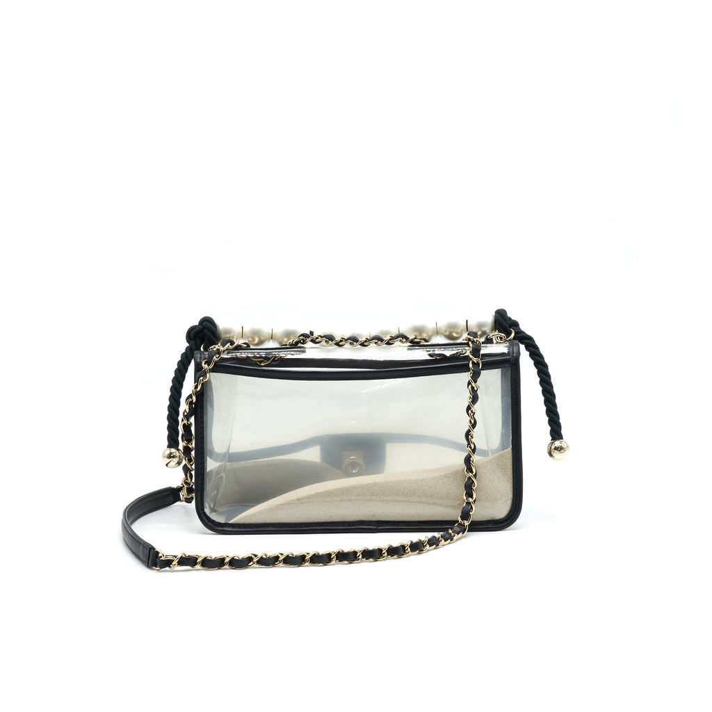 CHANEL SAND BY THE SEA PEARL FLAP BAG