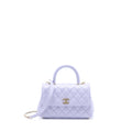 CHANEL SMALL COCO HANDLE CAVIAR LAVENDER PURPLE LGHW (MICROCHIP)