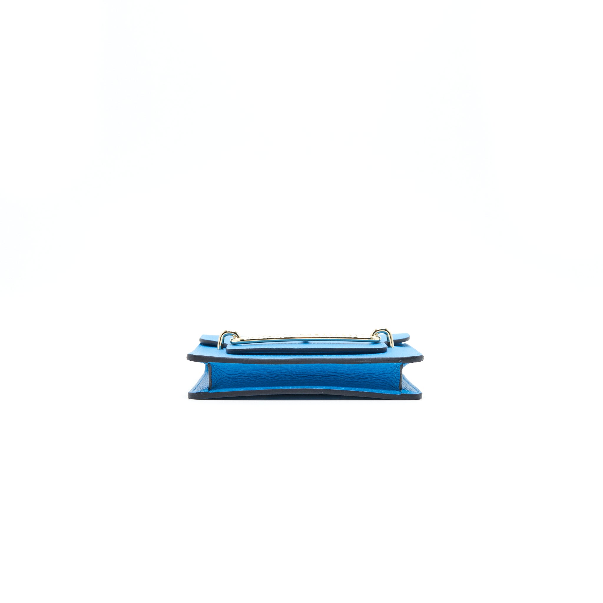 HERMES ROULIS SLIM WALLET EVERCOLOR BLEU FRIDA/ROSE MEXICO GHW