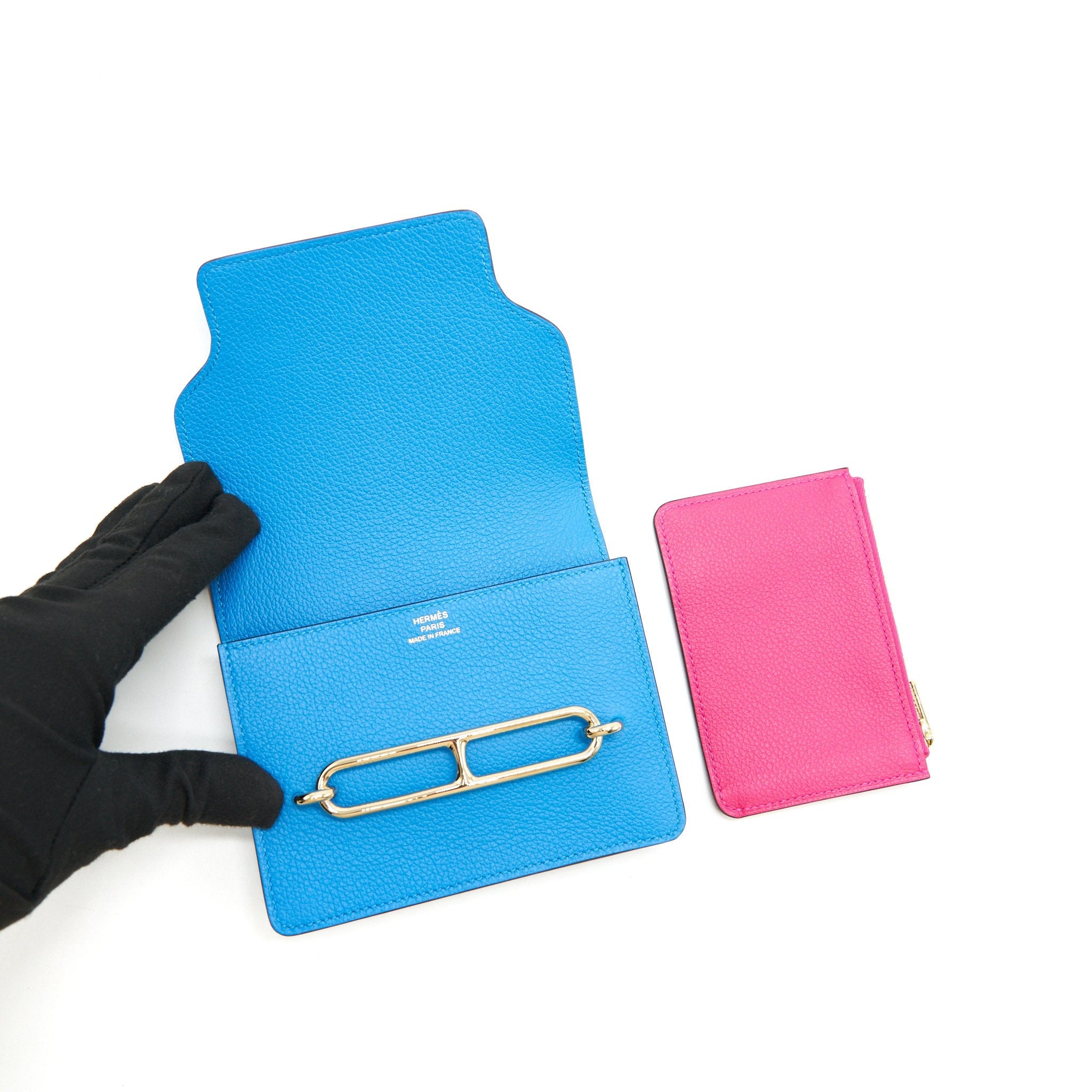 HERMES ROULIS SLIM EVERCOLOR BLUE FRIDA / ROSE MEXICO GHW