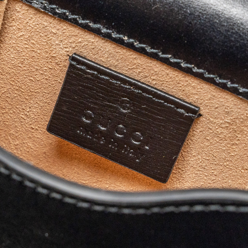 GUCCI 1955 HORSEBIT 1955 CROSSBODY BAG CALFSKIN BLACK GHW