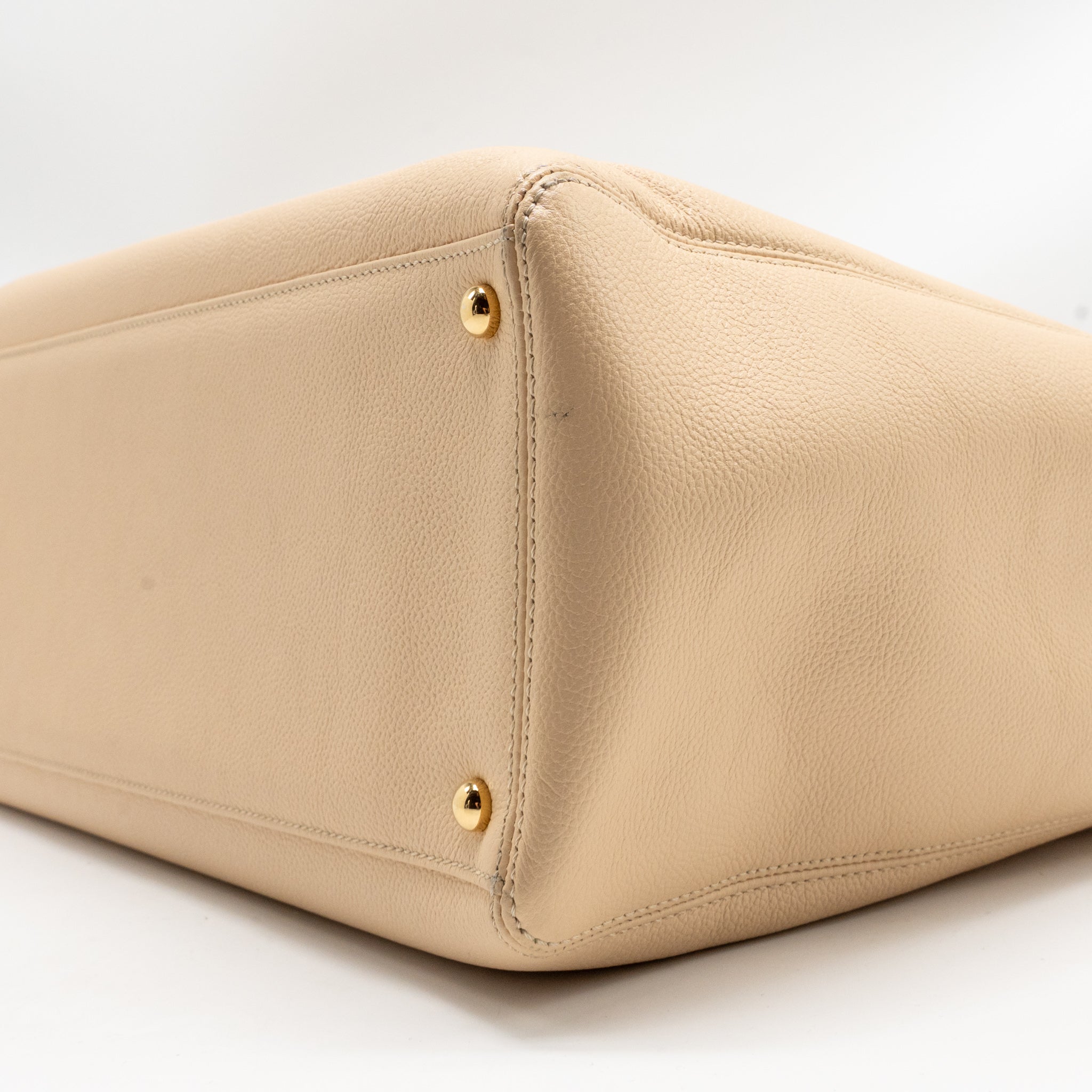 CHANEL CERF TOTE BAG CAVIAR BEIGE GHW