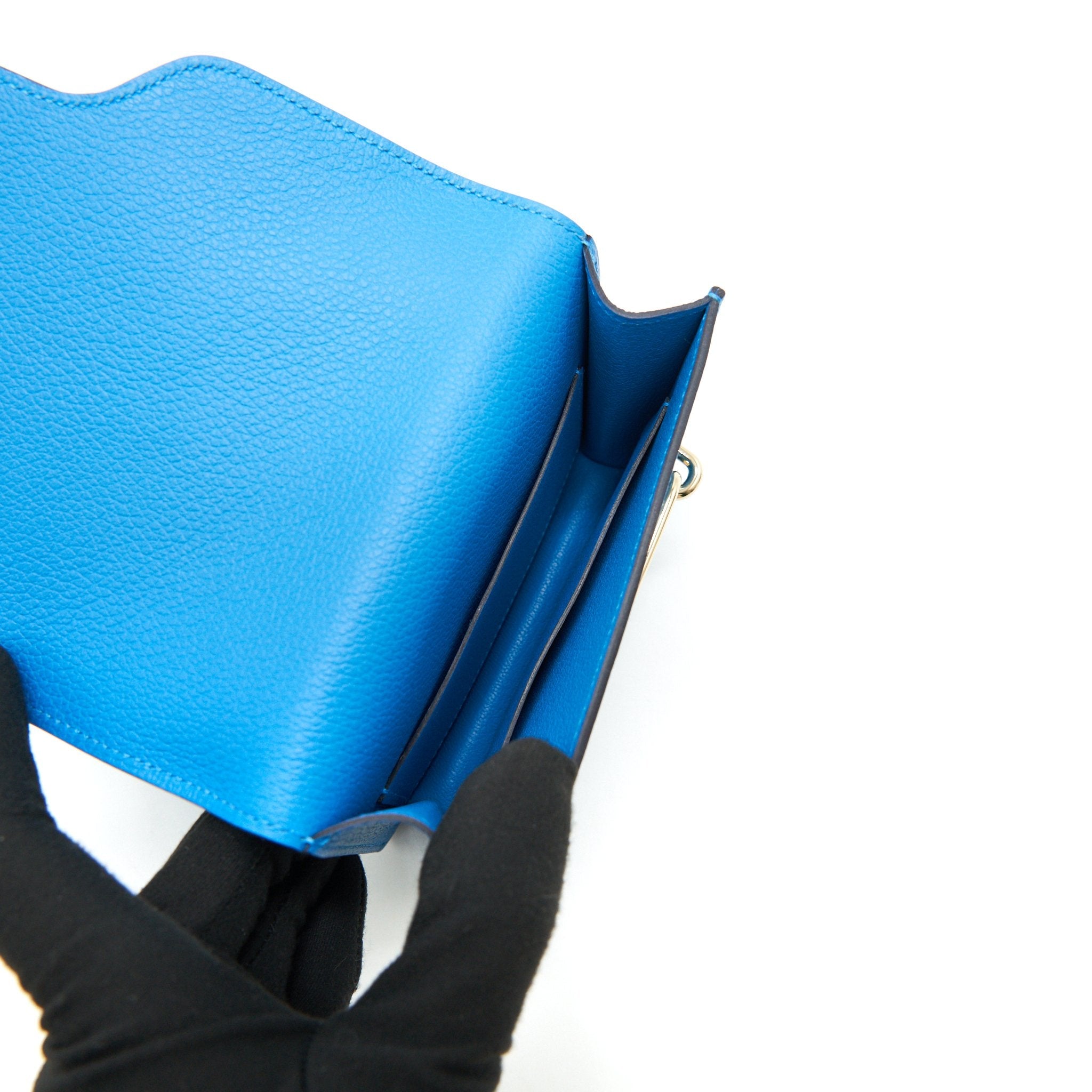 HERMES ROULIS SLIM EVERCOLOR BLUE FRIDA / ROSE MEXICO GHW
