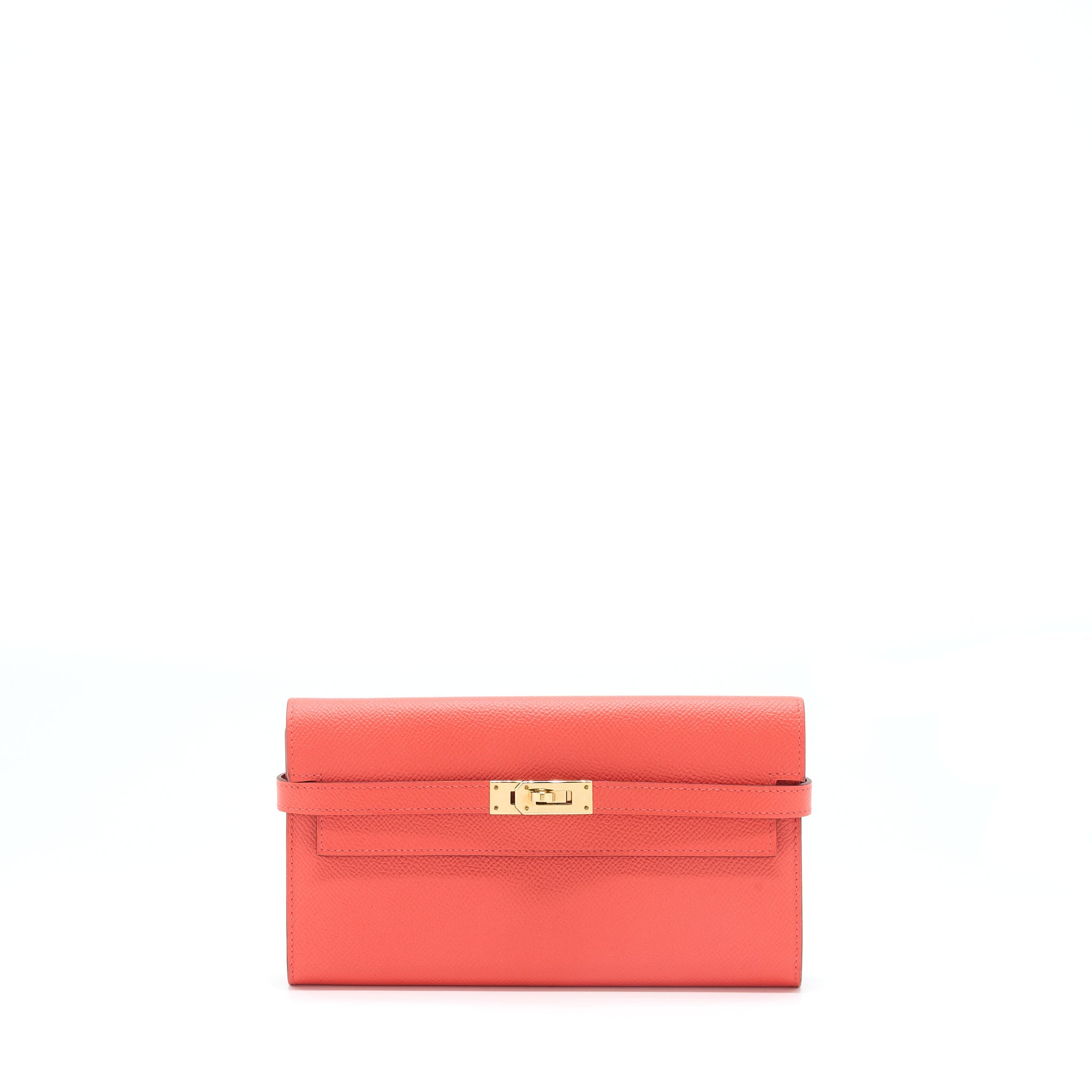 HERMES KELLY LONG WALLET EPSOM ROSE JAIPUR GHW