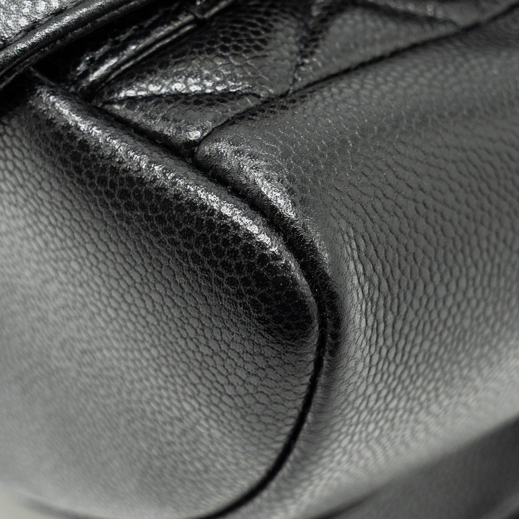 CHANEL 24A MINI DUMA BACKPACK GRAINED CALFSKIN BLACK LGHW (MICROCHIP)