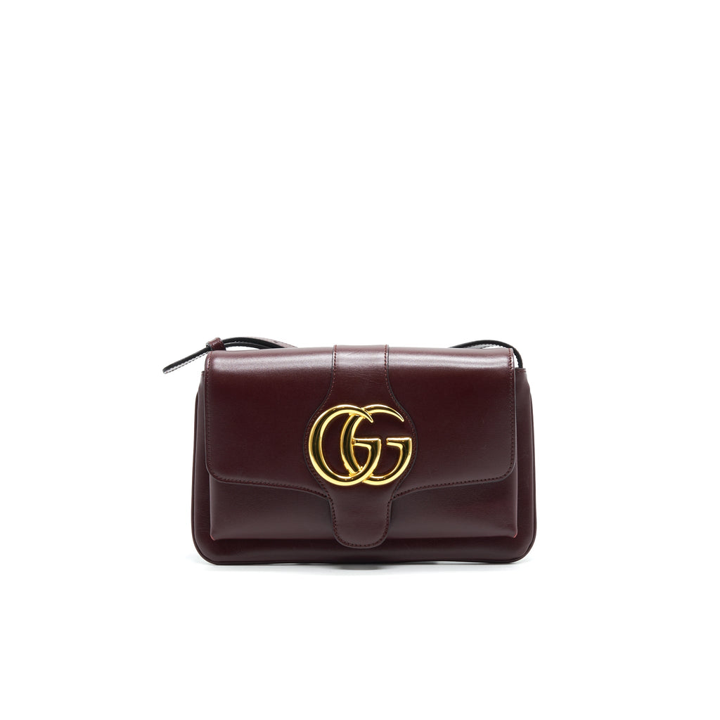GUCCI ARLI SMALL SHOULDER BAG BURGUNDY WITH GHW