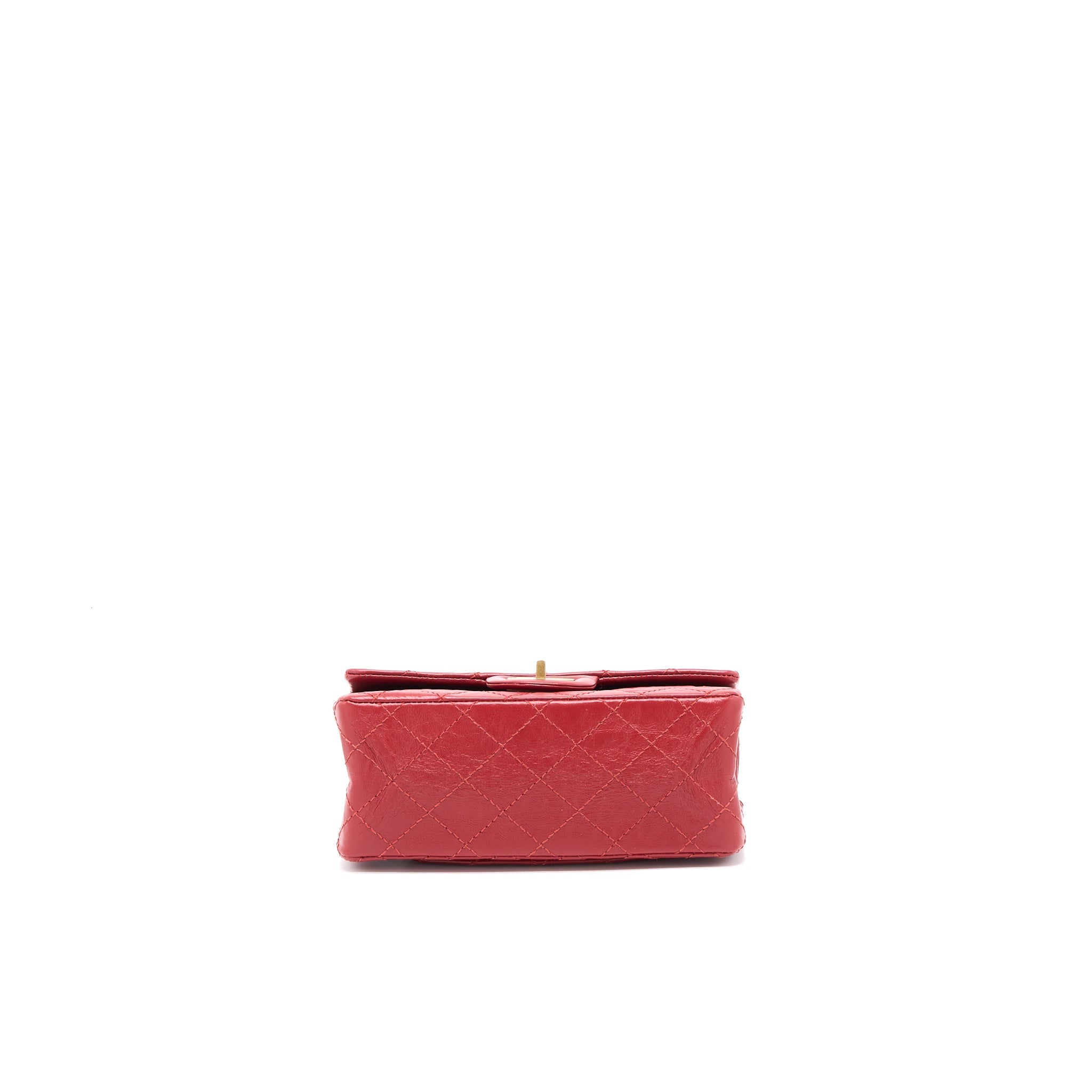 CHANEL MINI 2.55 AGED CALFSKIN RED BRUSHED GHW