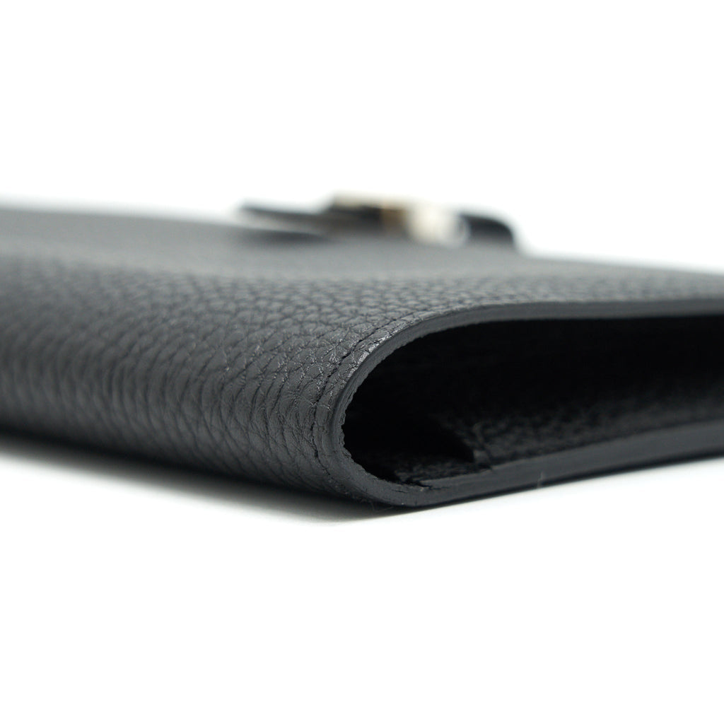 HERMES DOGON DUO WALLET IN BLACK TOGO SHW