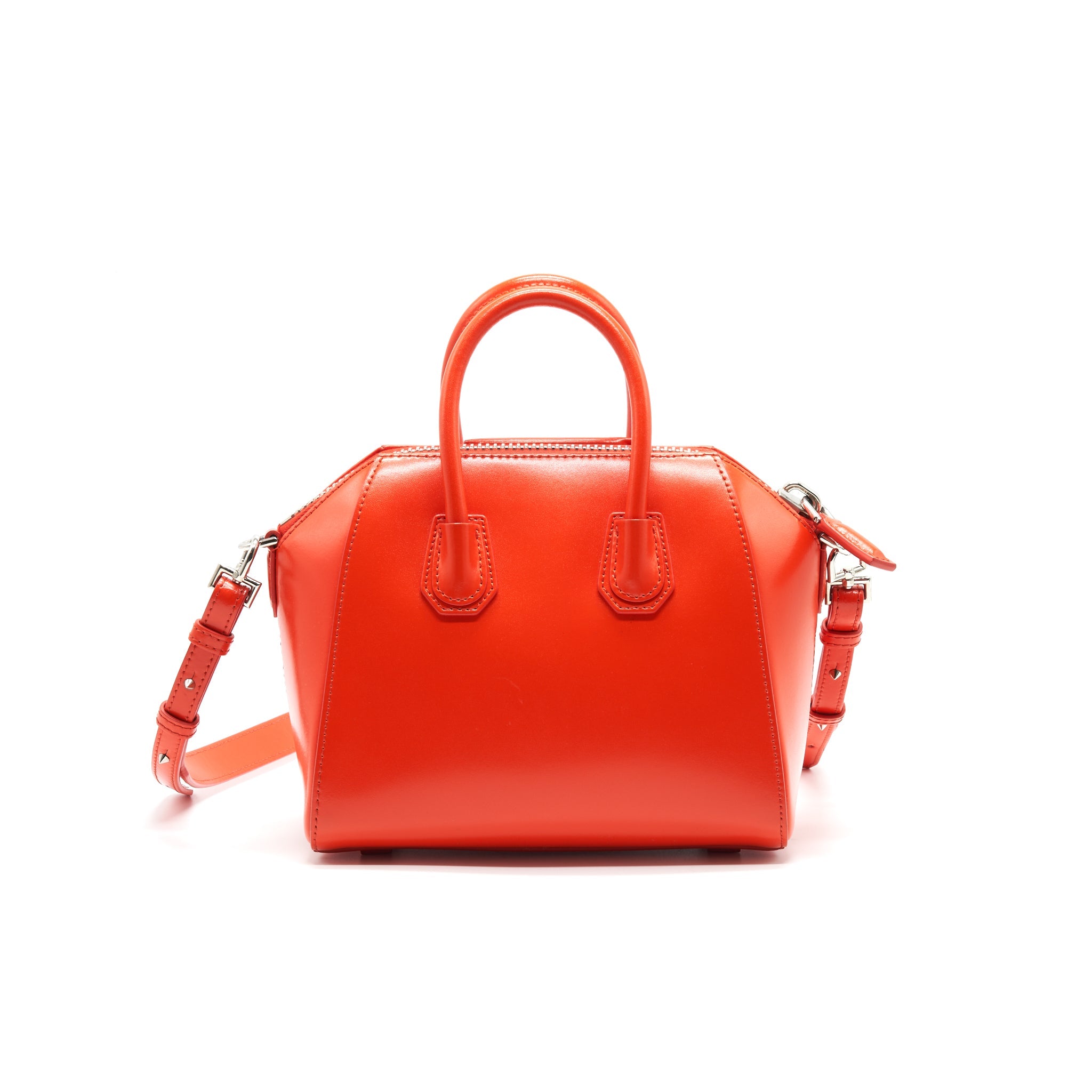 GIVENCHY MINI ANTIGONA BAG ORANGE SHW BOX CALF SKIN