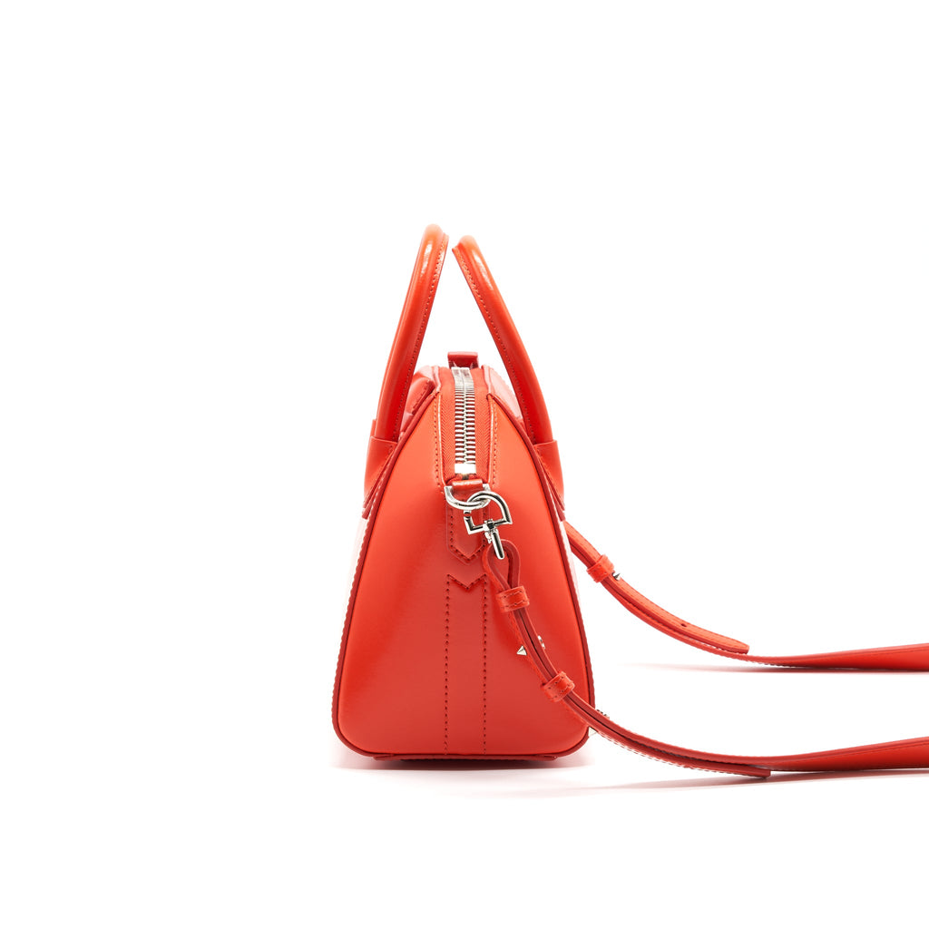 GIVENCHY MINI ANTIGONA BAG ORANGE SHW BOX CALF SKIN