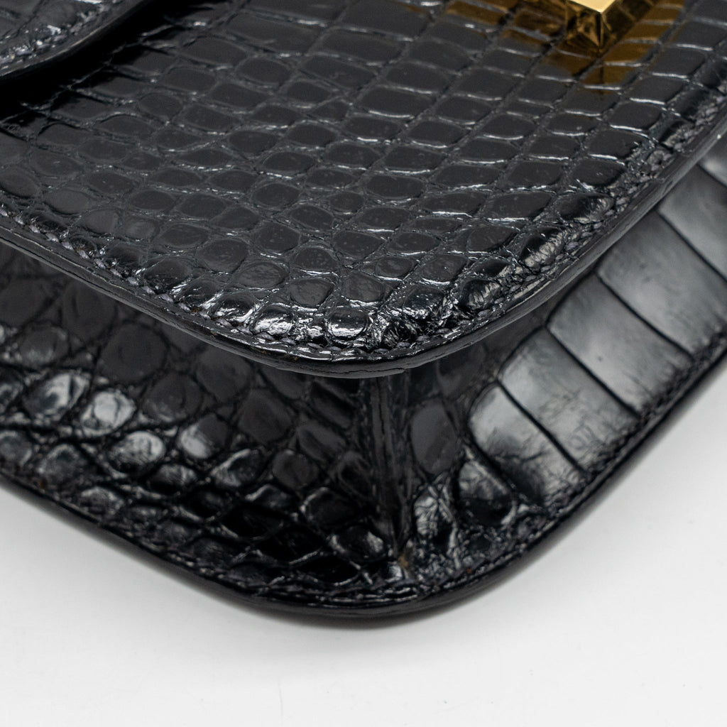 HERMES VINTAGE CONSTANCE 24 SHINY ALLIGATOR DARK BLUE GHW