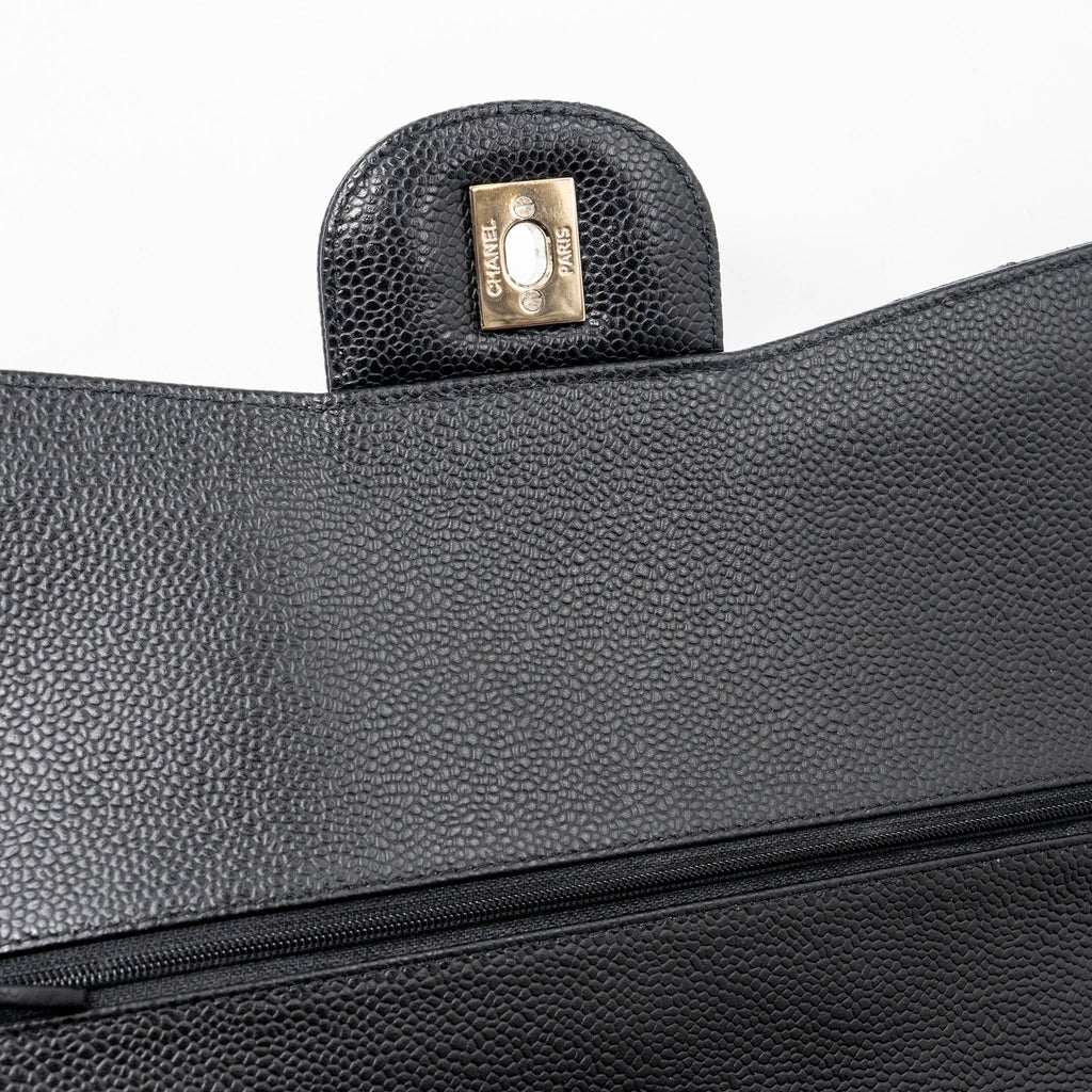CHANEL JUMBO CLASSIC DOUBLE FLAP CAVIAR BLACK SHW