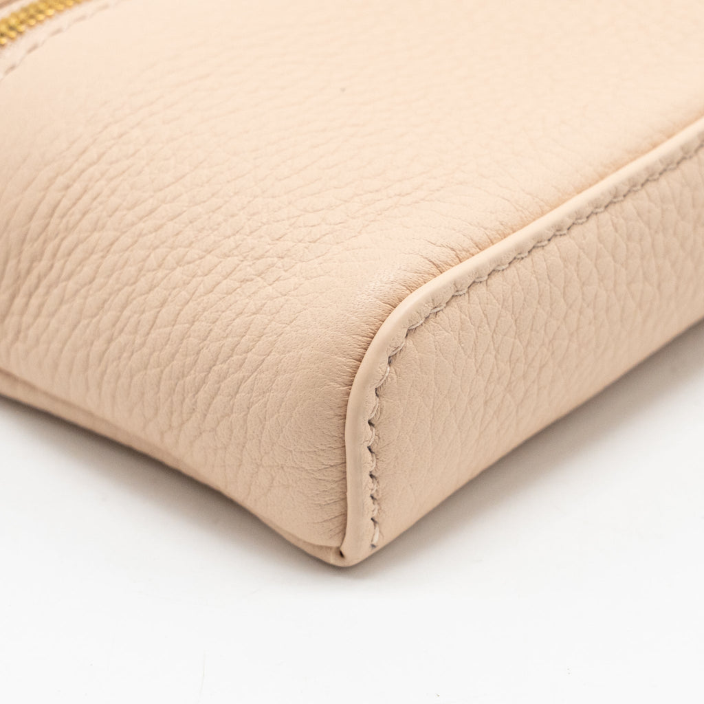LORO PIANA EXTRA POCKET MINI POUCH CALFSKIN LIGHT PINK GHW