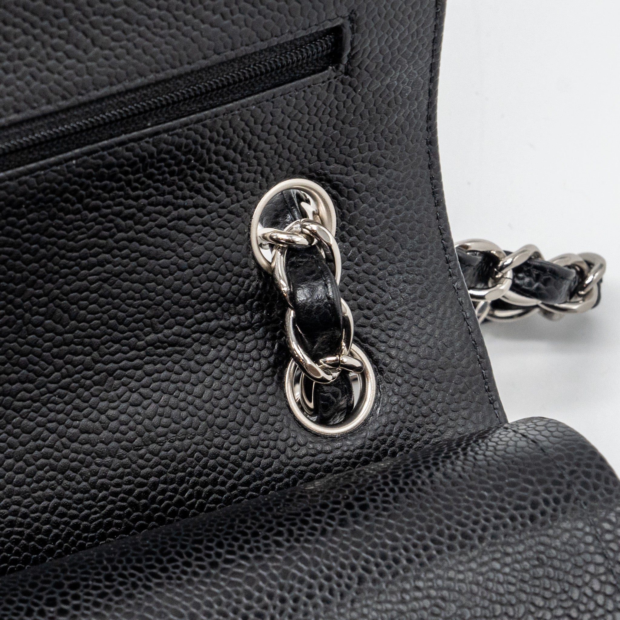 CHANEL JUMBO CLASSIC DOUBLE FLAP CAVIAR BLACK SHW