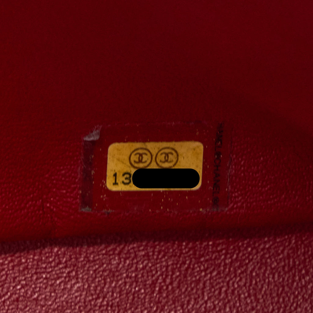 CHANEL CLASSIC JUMBO SINGLE FLAP BAG LAMBSKIN RED SHW