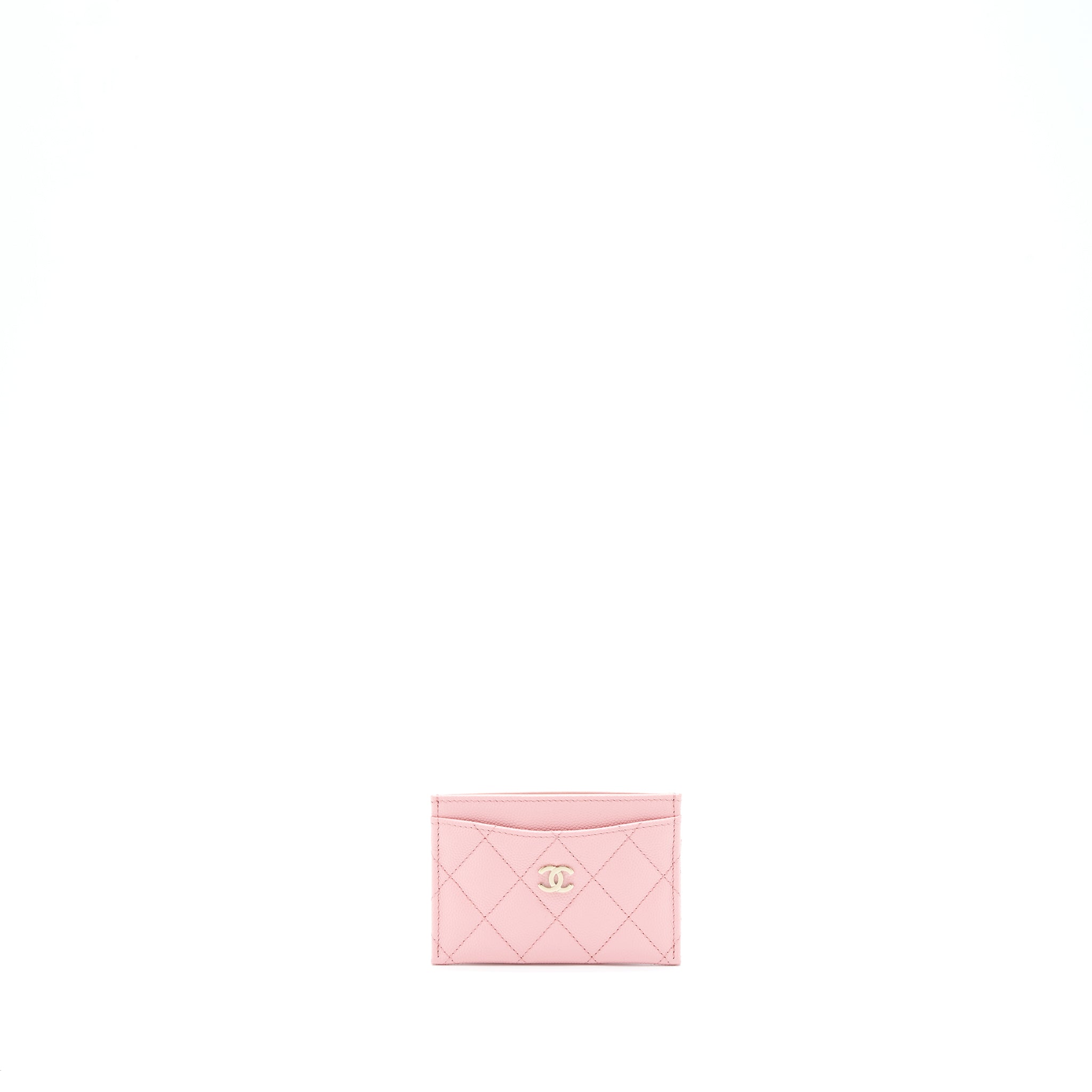 CHANEL CLASSIC CARD HOLDER CAVIAR PINK LGHW