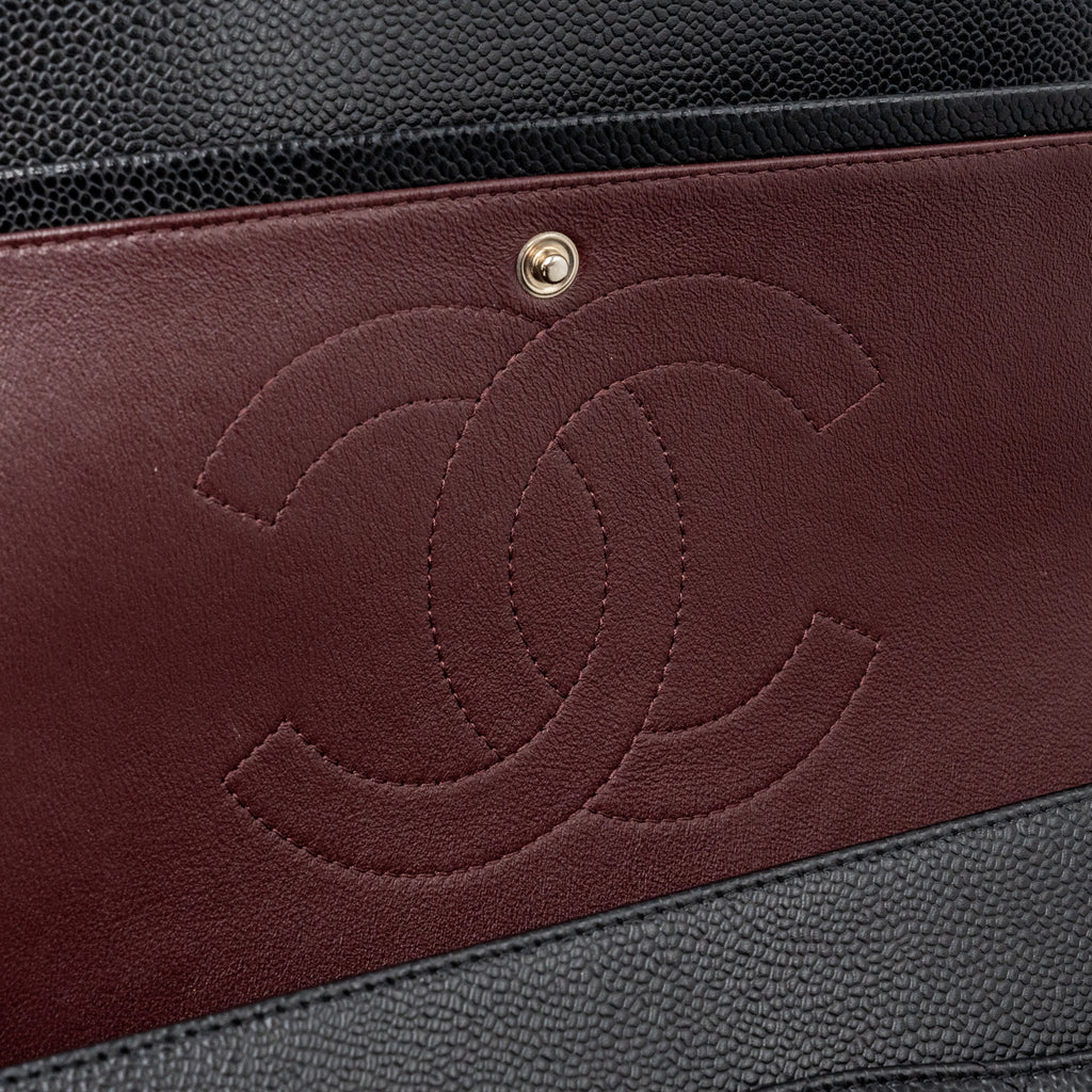 CHANEL JUMBO CLASSIC DOUBLE FLAP CAVIAR BLACK SHW
