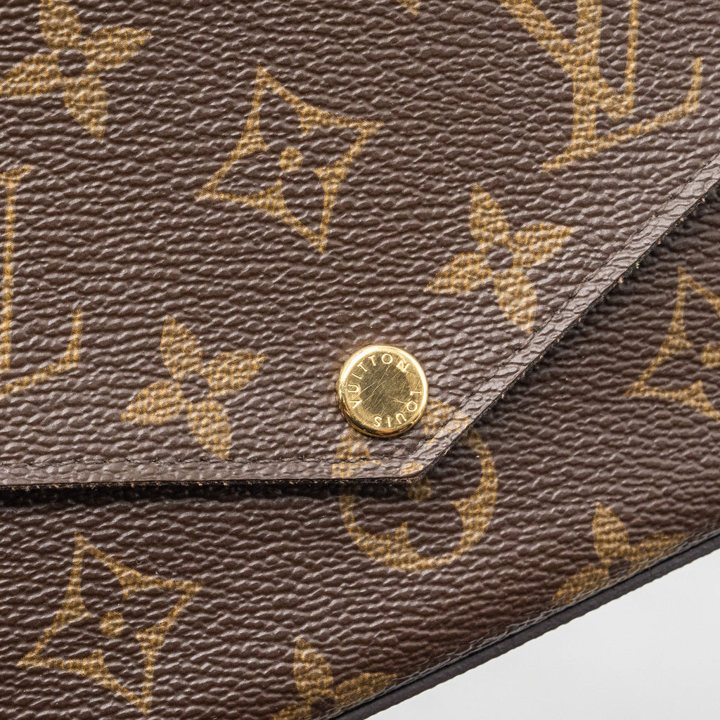 LOUIS VUITTON FELICIE POCHETTE MONOGRAM CANVAS / RED GHW