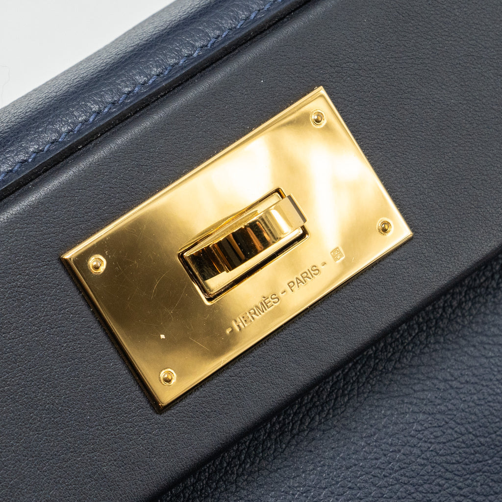 HERMES MINI 24/24 2424-21 BAG EVERCOLOR / SWIFT BLUE NUIT/CABAN/ZELLIGE  GHW