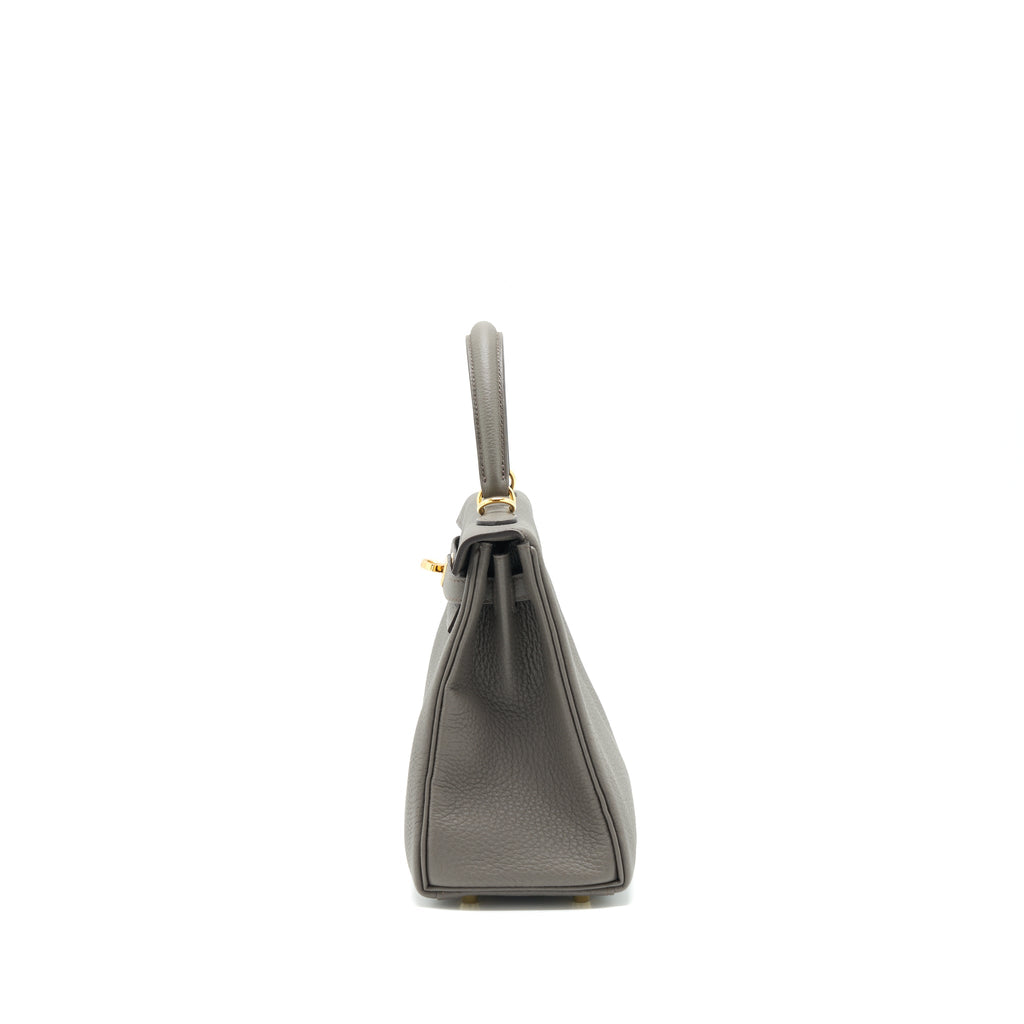 HERMES KELLY 25 TOGO 8F GRIS ETAIN GHW