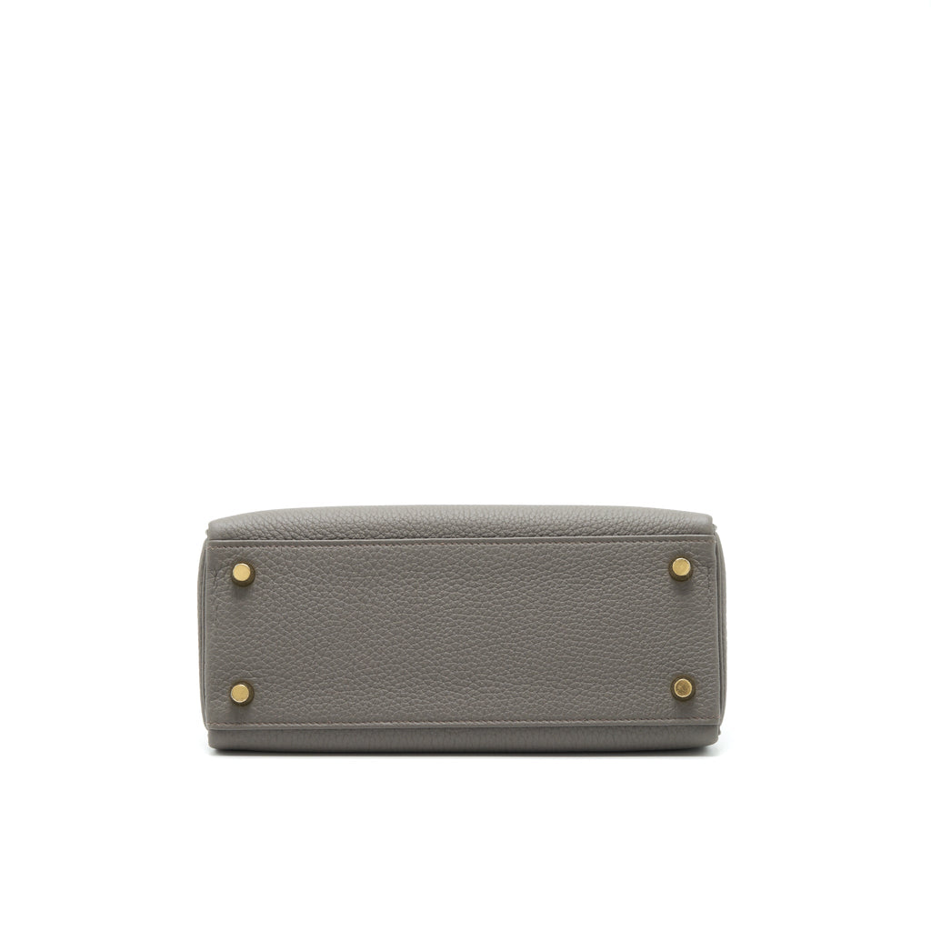 HERMES KELLY 25 TOGO 8F GRIS ETAIN GHW