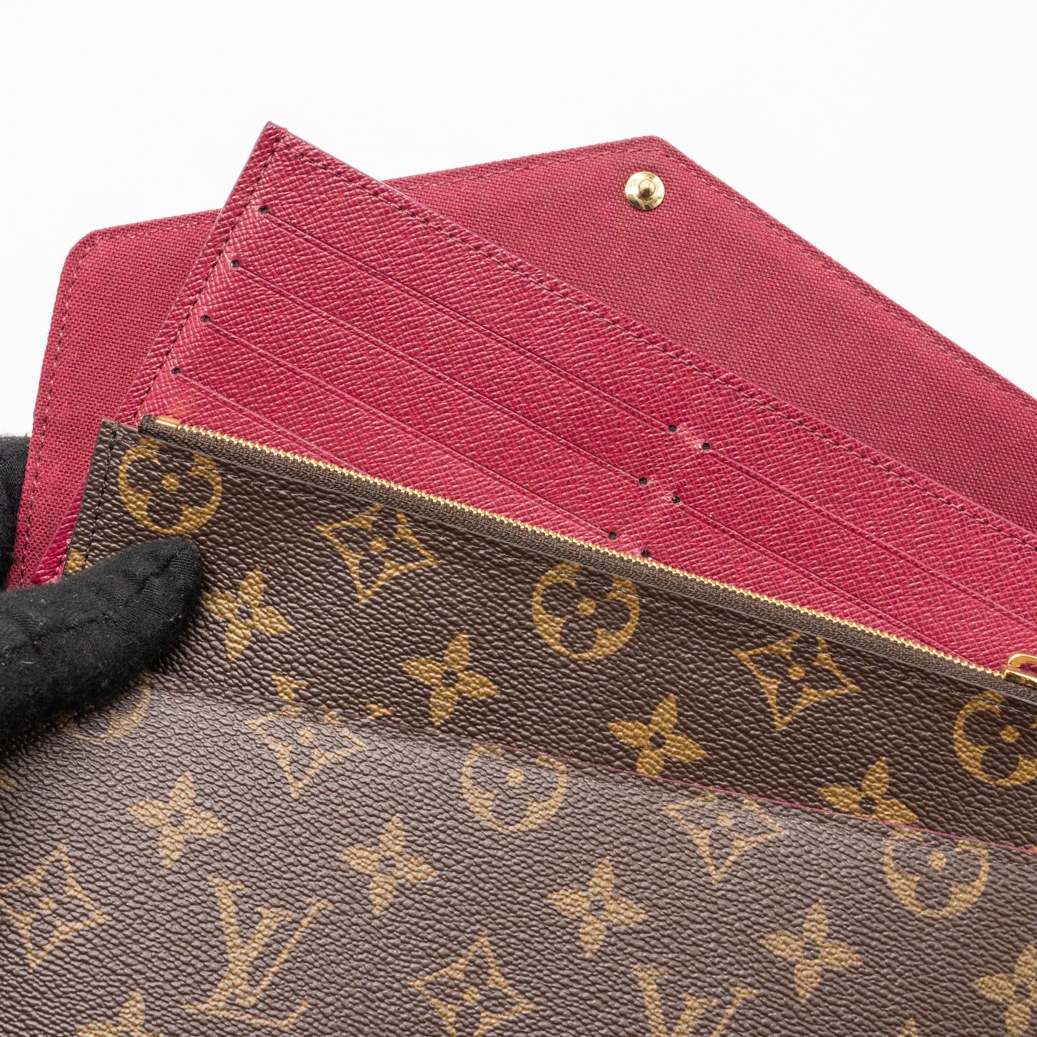 LOUIS VUITTON FELICIE POCHETTE MONOGRAM CANVAS / RED GHW
