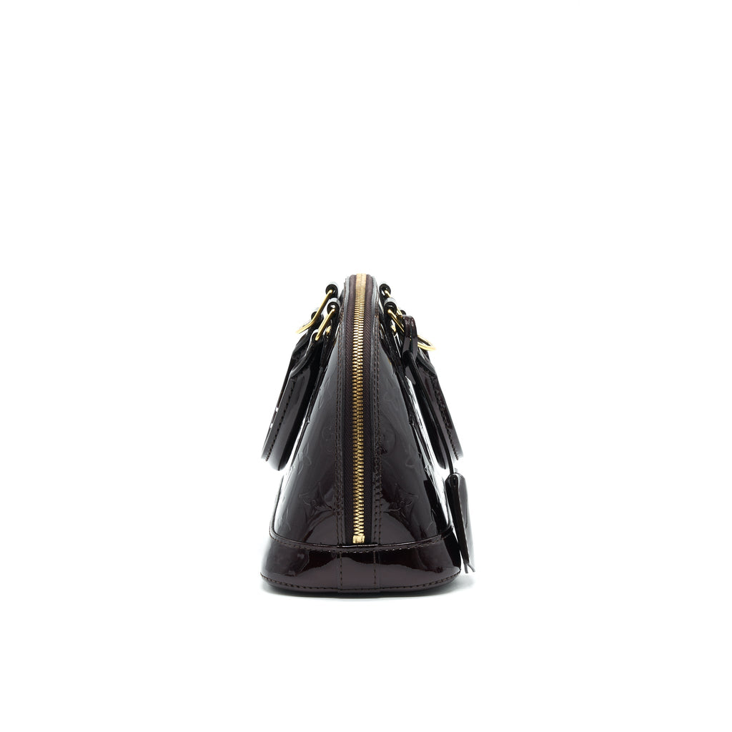 LOUIS VUITTON ALMA BB MONOGRAM VERNIS LEATHER AMARANTE
