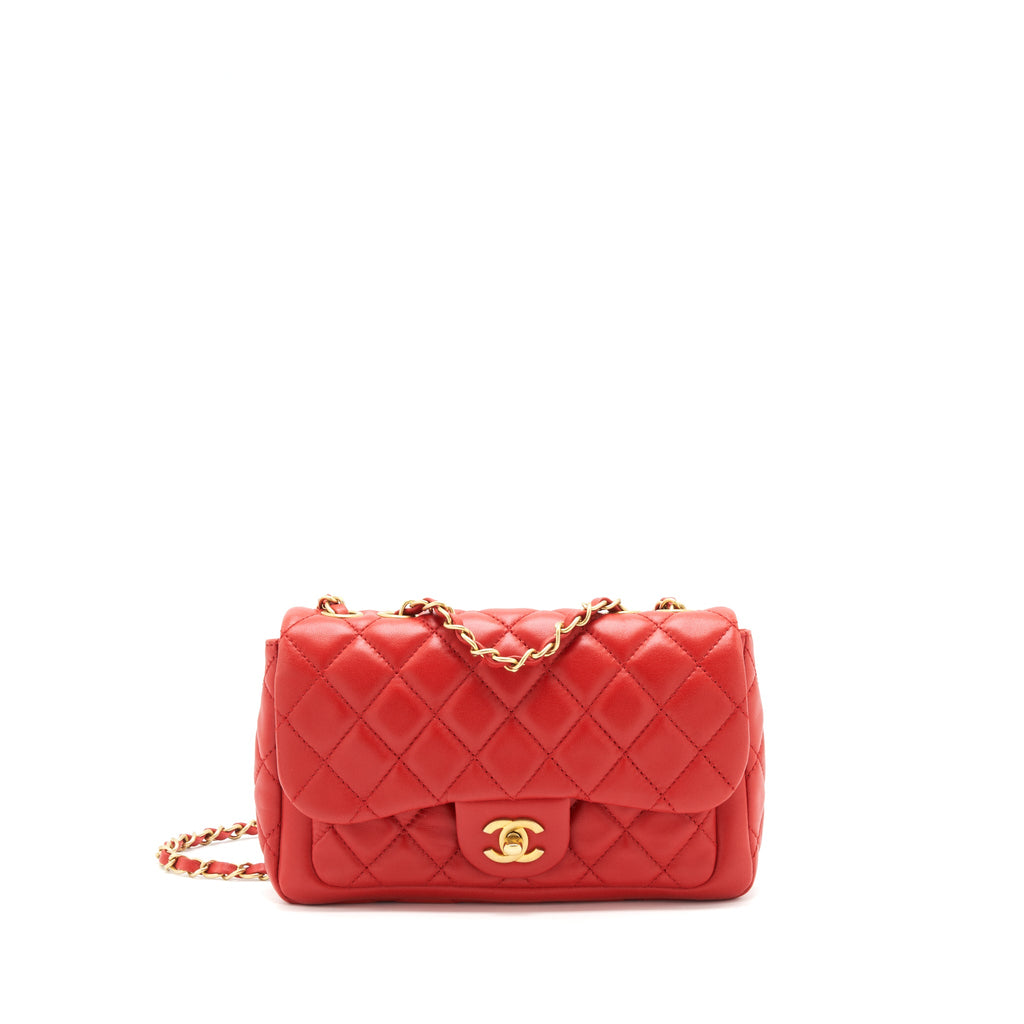CHANEL NOW AND FOR EVER CRUISE SEASONAL LAMBSKIN RED GHW