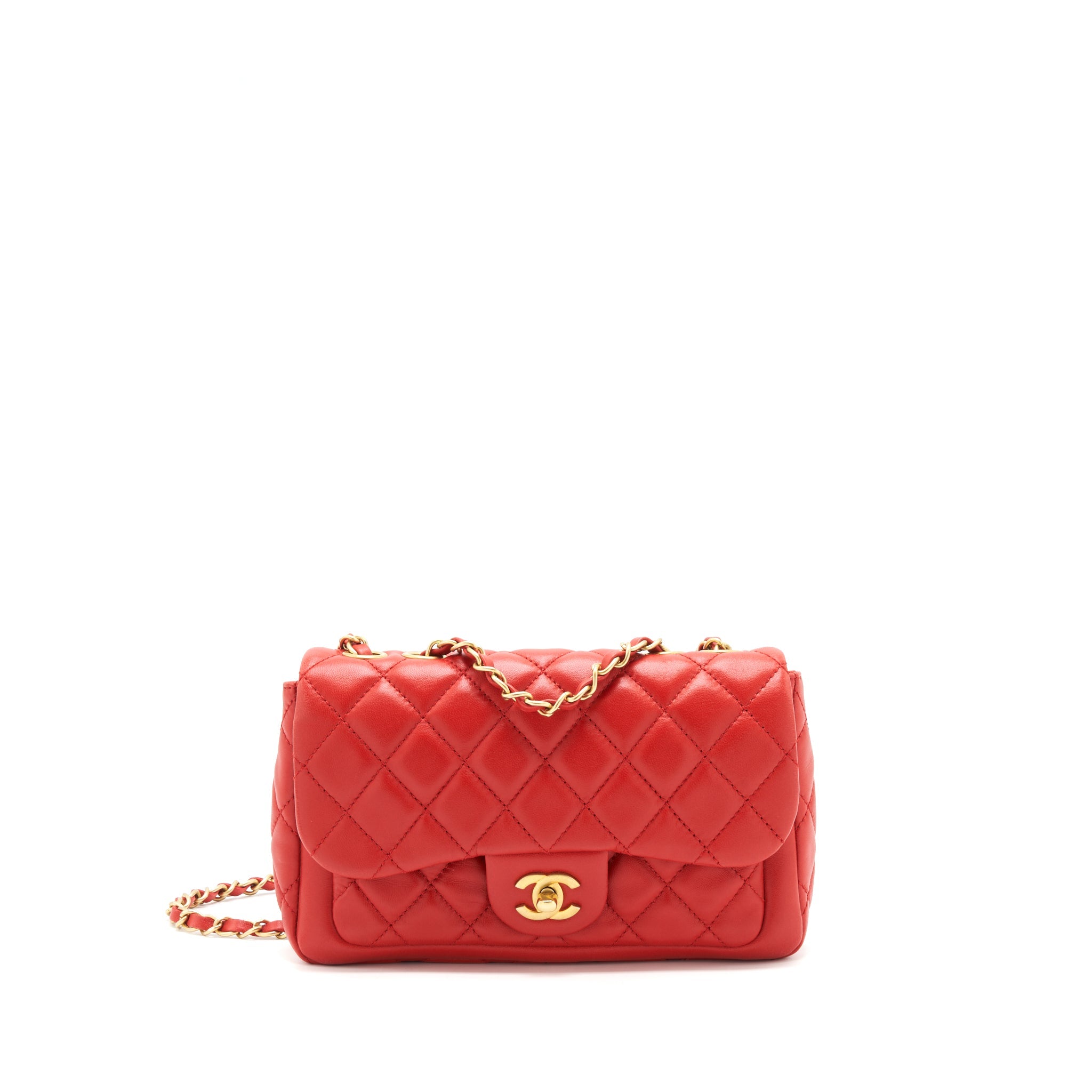 CHANEL NOW AND FOR EVER CRUISE SEASONAL LAMBSKIN RED GHW