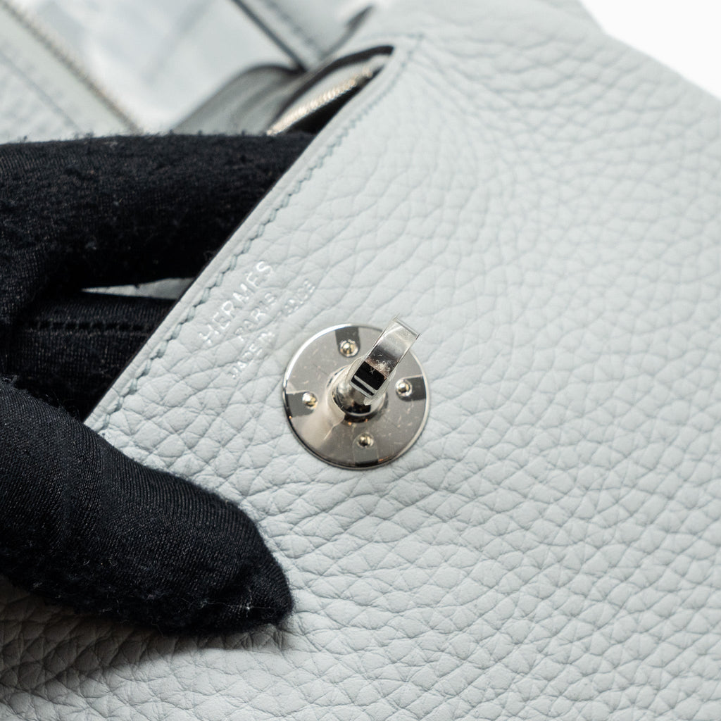 HERMES MINI LINDY CLEMENCE BLEU PALE SHW