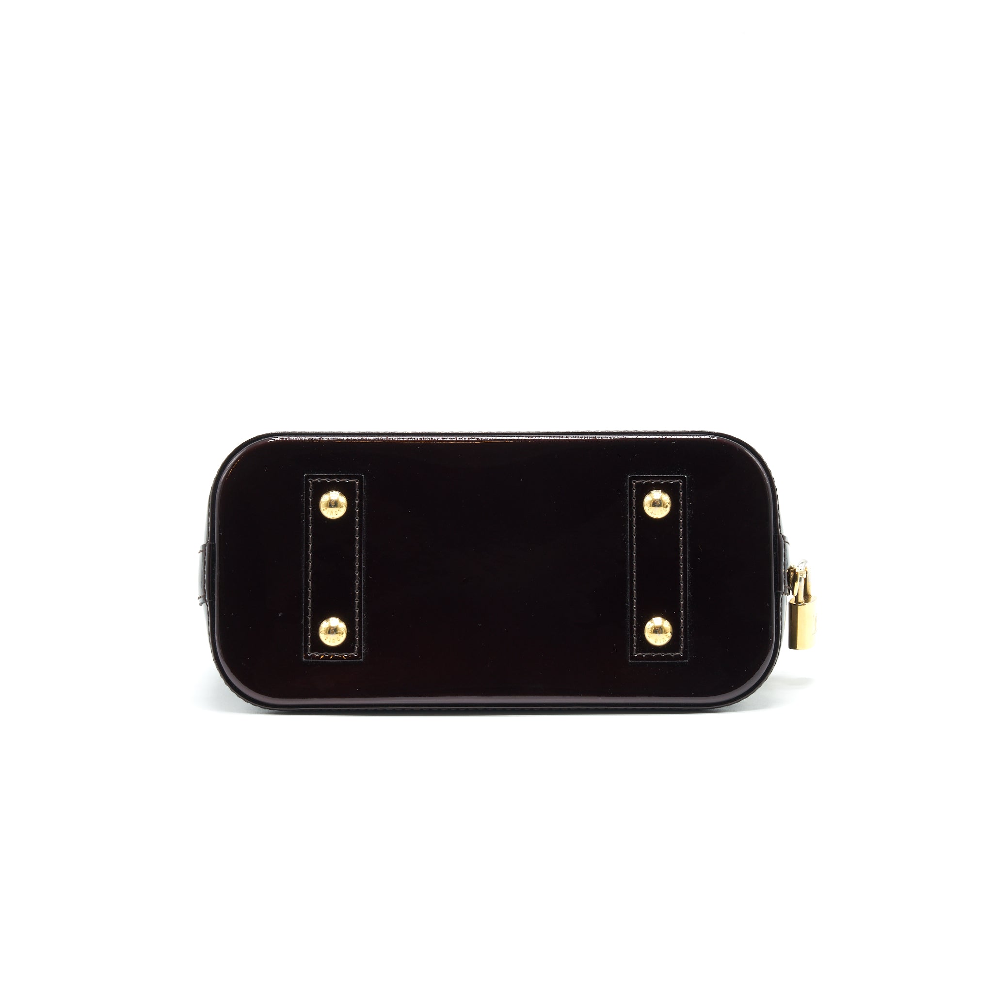 LOUIS VUITTON ALMA BB MONOGRAM VERNIS LEATHER AMARANTE