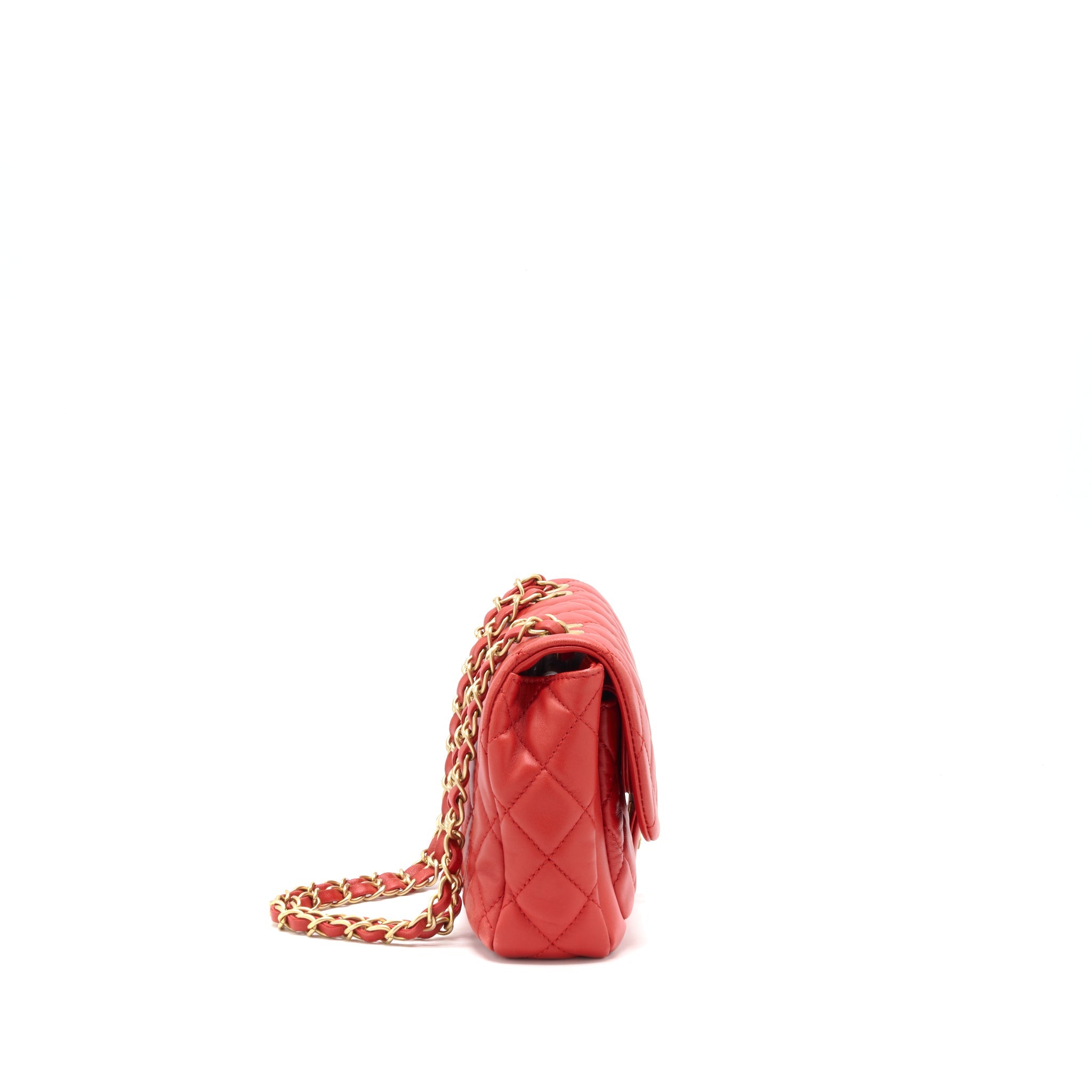 CHANEL NOW AND FOR EVER CRUISE SEASONAL LAMBSKIN RED GHW