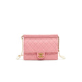 CHANEL QUILTED PEARL CHAIN GOAT SKIN FLAP BAG PINK GHW
