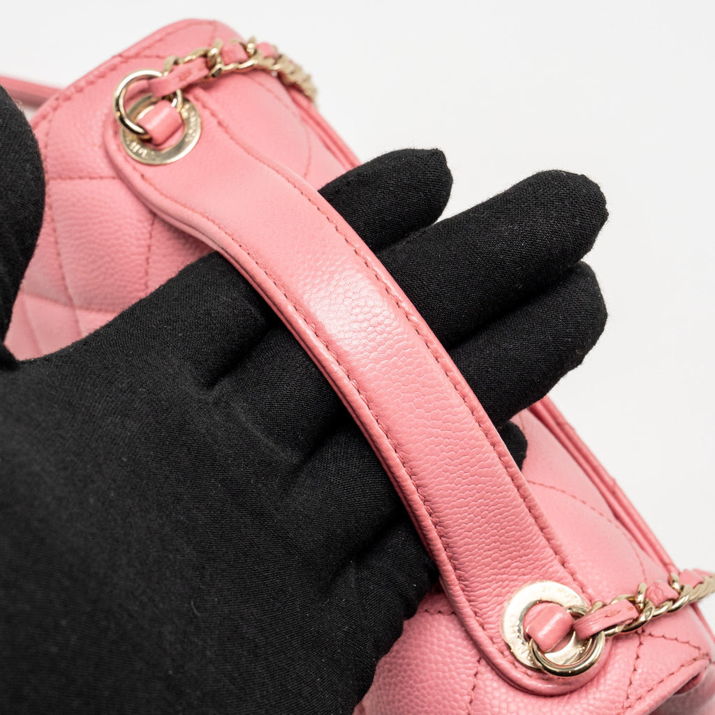 CHANEL SMALL BUSINESS AFFINITY CAVIAR PINK LGHW(MICROCHIP)